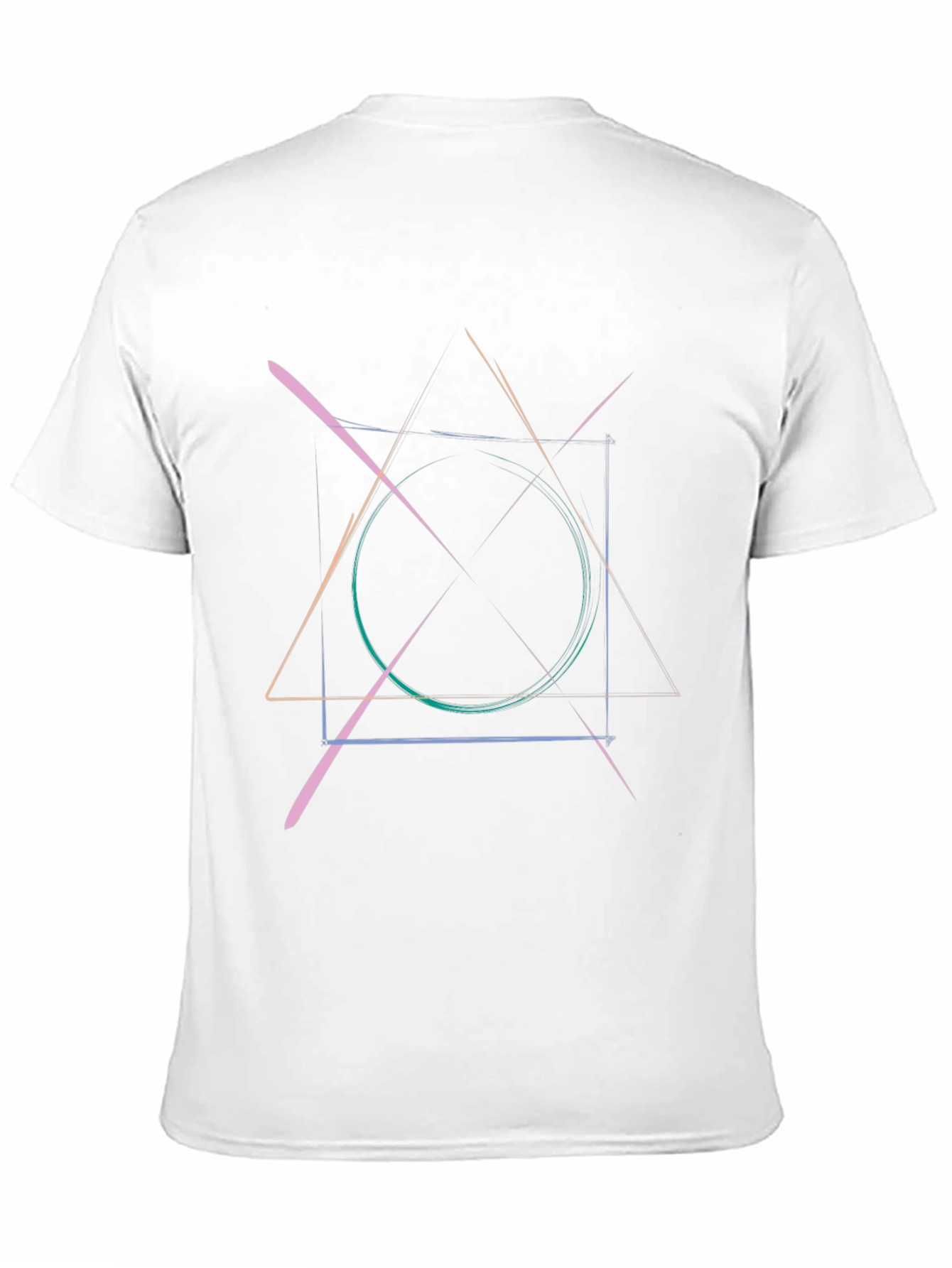 Abstract Geometric Graphic Print Black T-Shirt