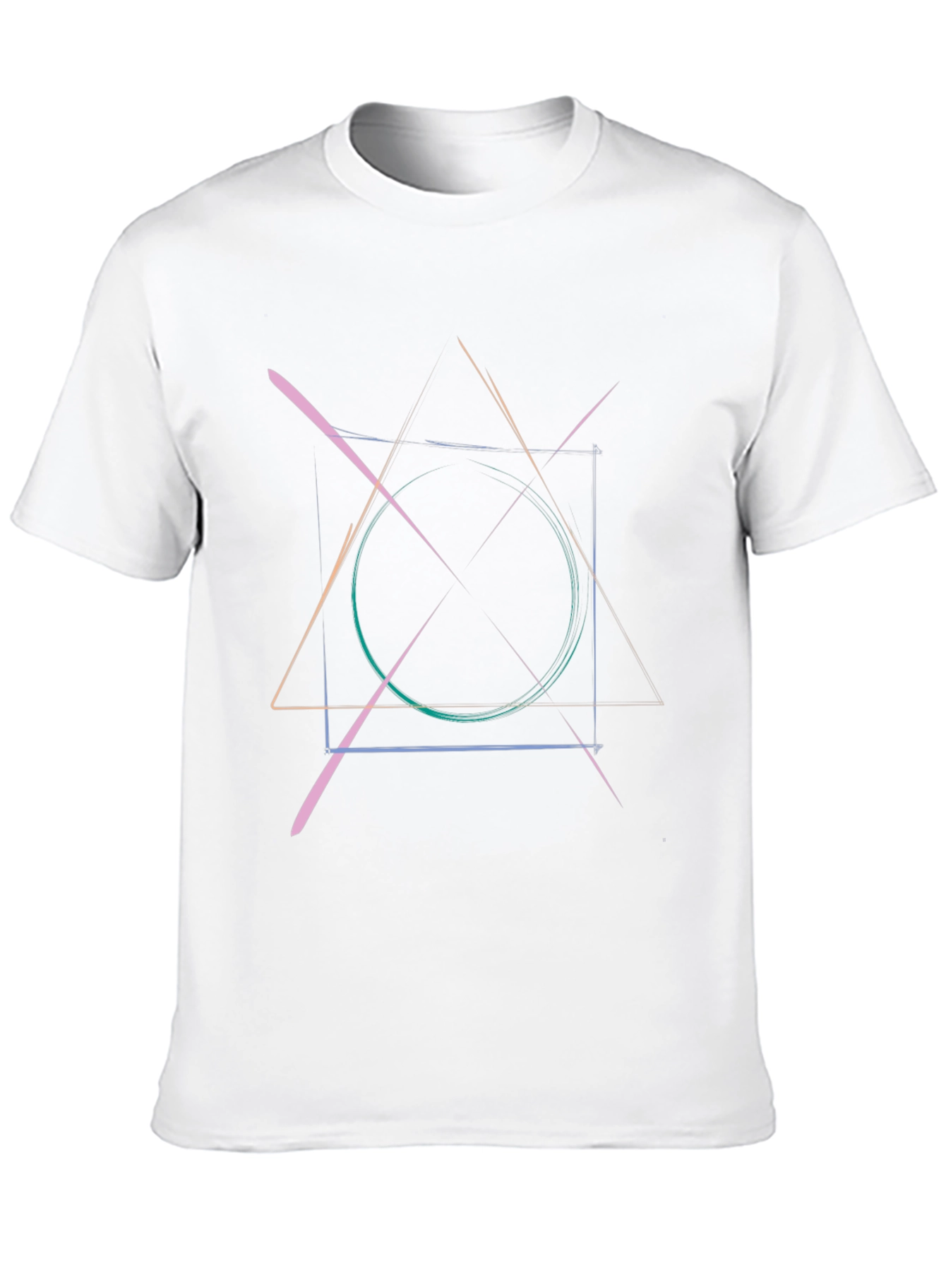 Abstract Geometric Graphic Print Black T-Shirt