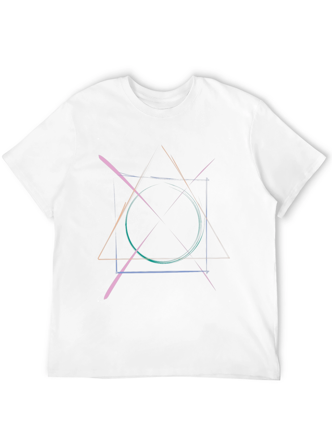 Abstract Geometric Graphic Print Black T-Shirt