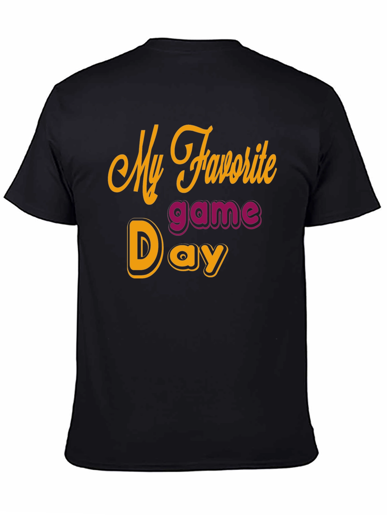 My Favorite Game Day Black T-Shirt