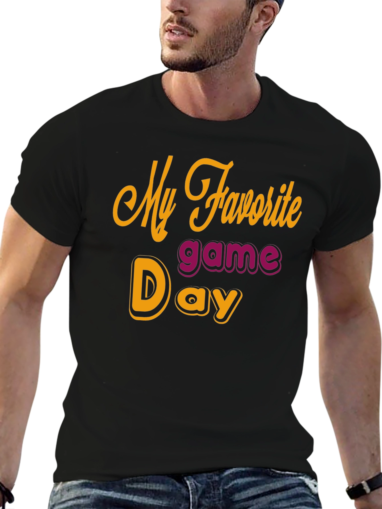 My Favorite Game Day Black T-Shirt