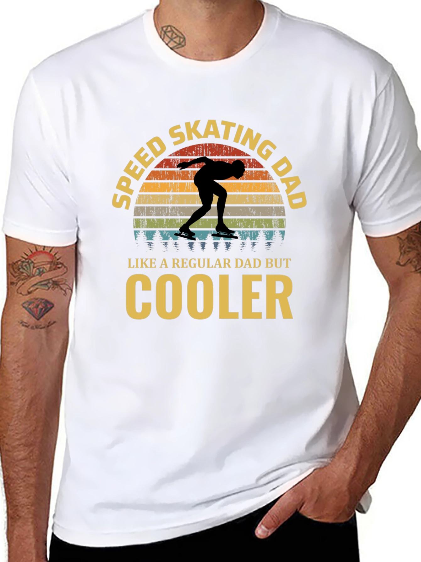 Speed Skating Dad T-Shirt - Cooler Than Regular!