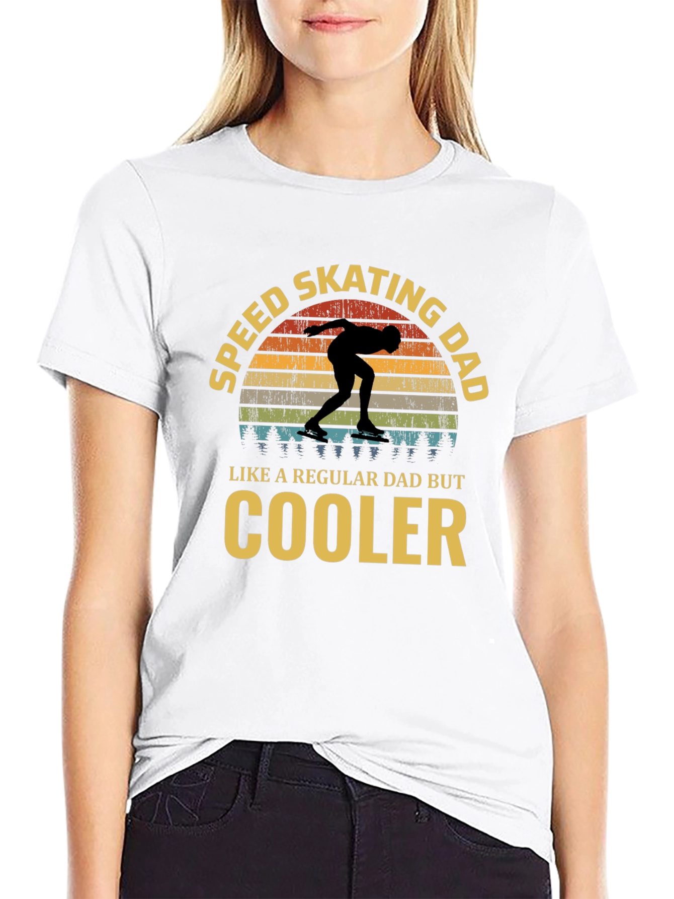 Speed Skating Dad T-Shirt - Cooler Than Regular!