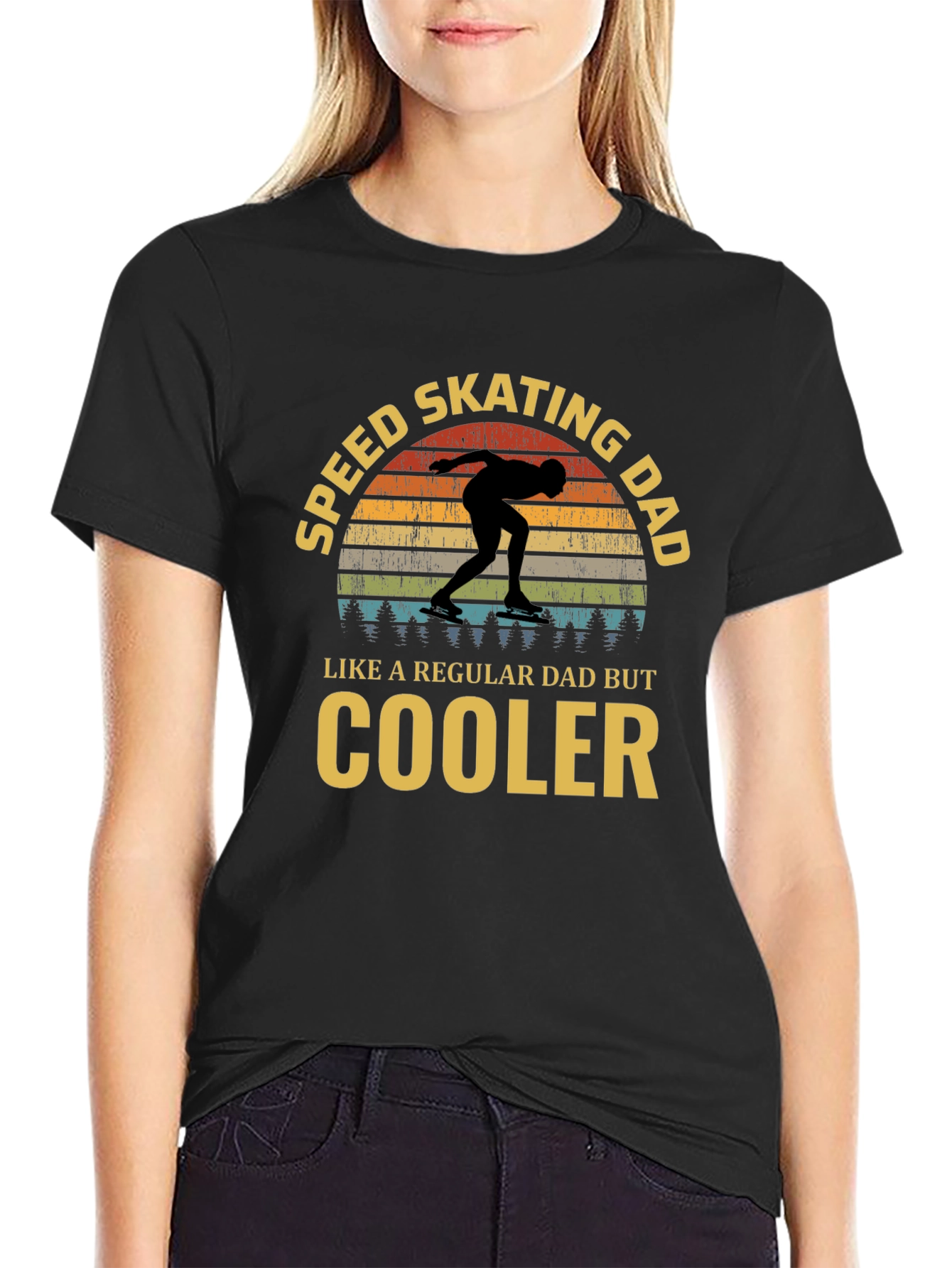 Speed Skating Dad T-Shirt - Cooler Than Regular!