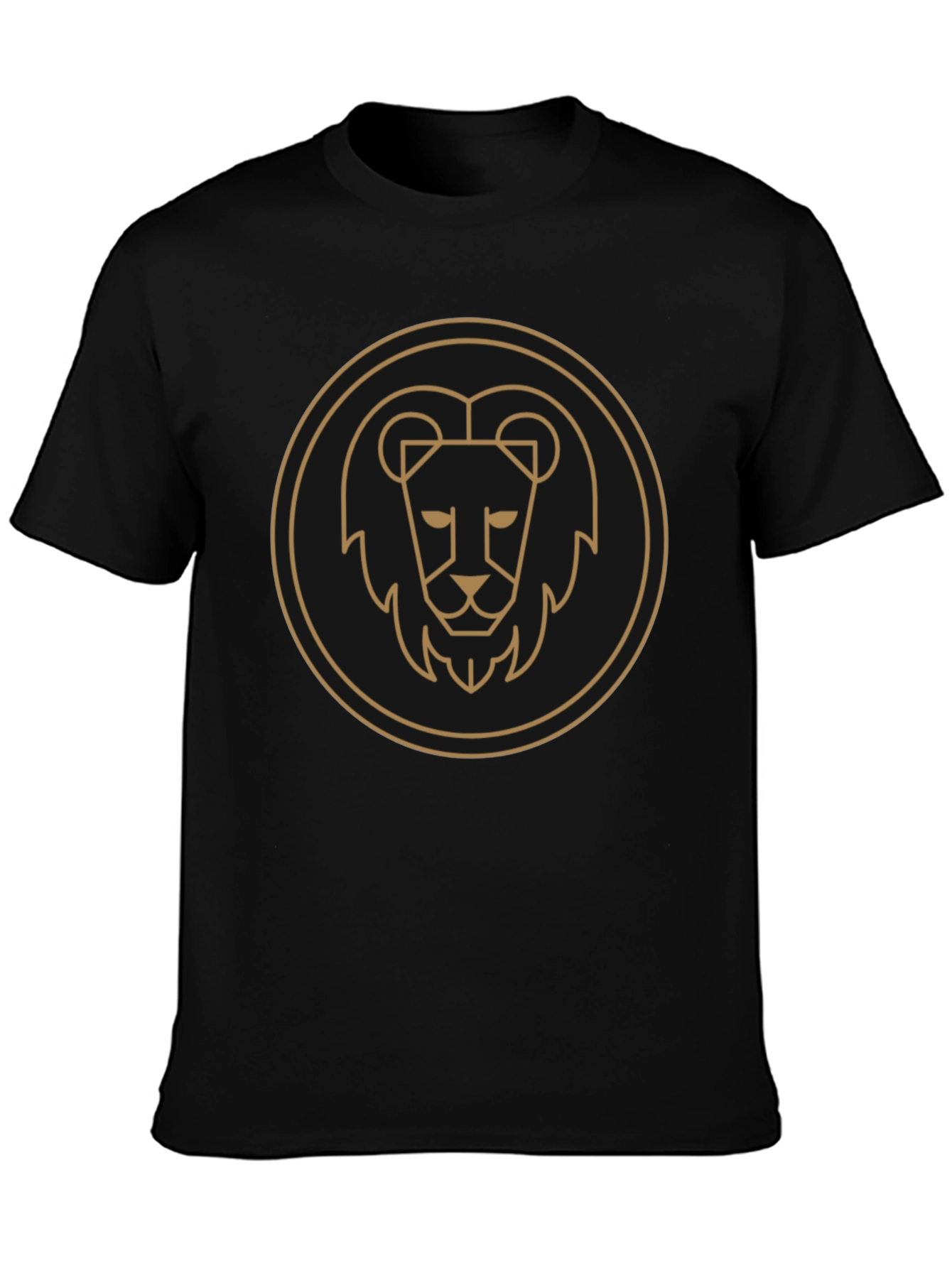 Lion Emblem Black Tee - Stylish Graphic T-Shirt
