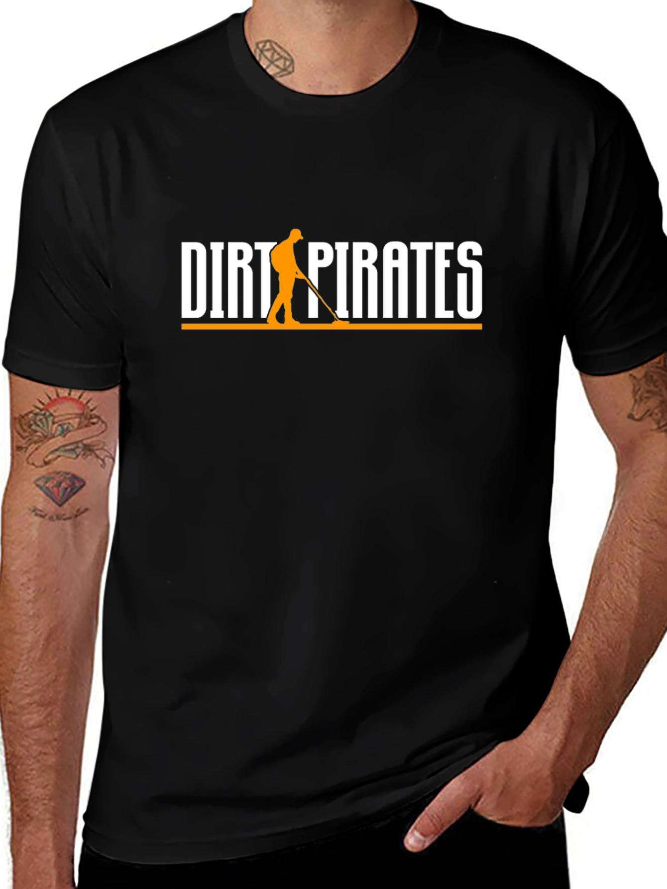Dirt Pirates Black T-Shirt - Metal Detecting Hobby