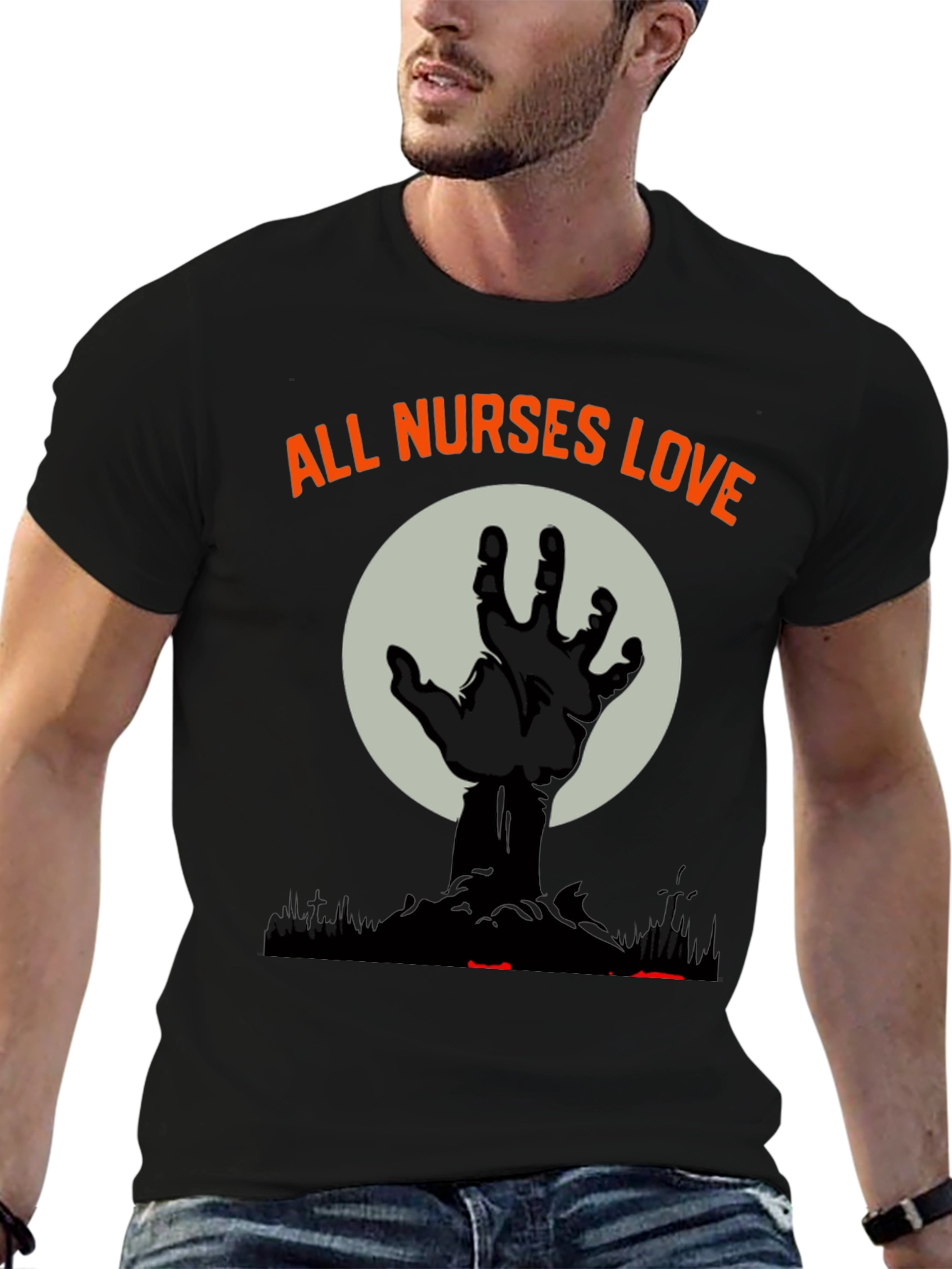 Nurses Halloween T-Shirt - Zombie Hand Graphic Tee