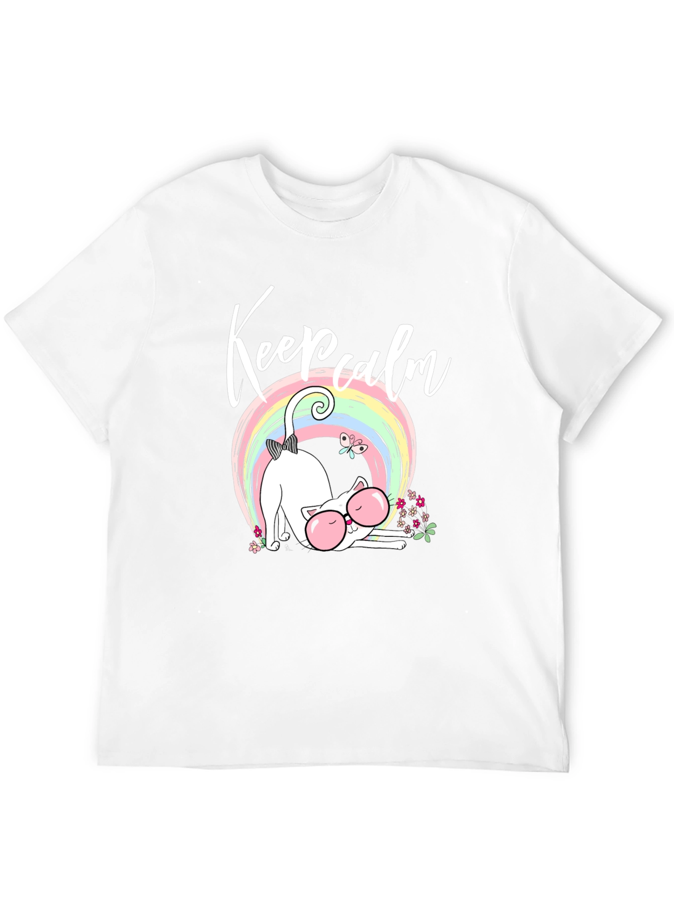 Keep Calm Cat Rainbow T-Shirt