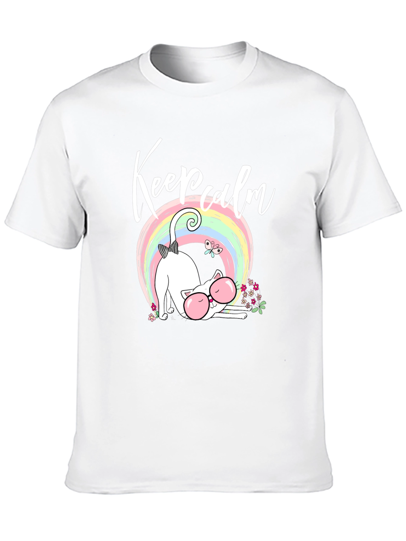 Keep Calm Cat Rainbow T-Shirt