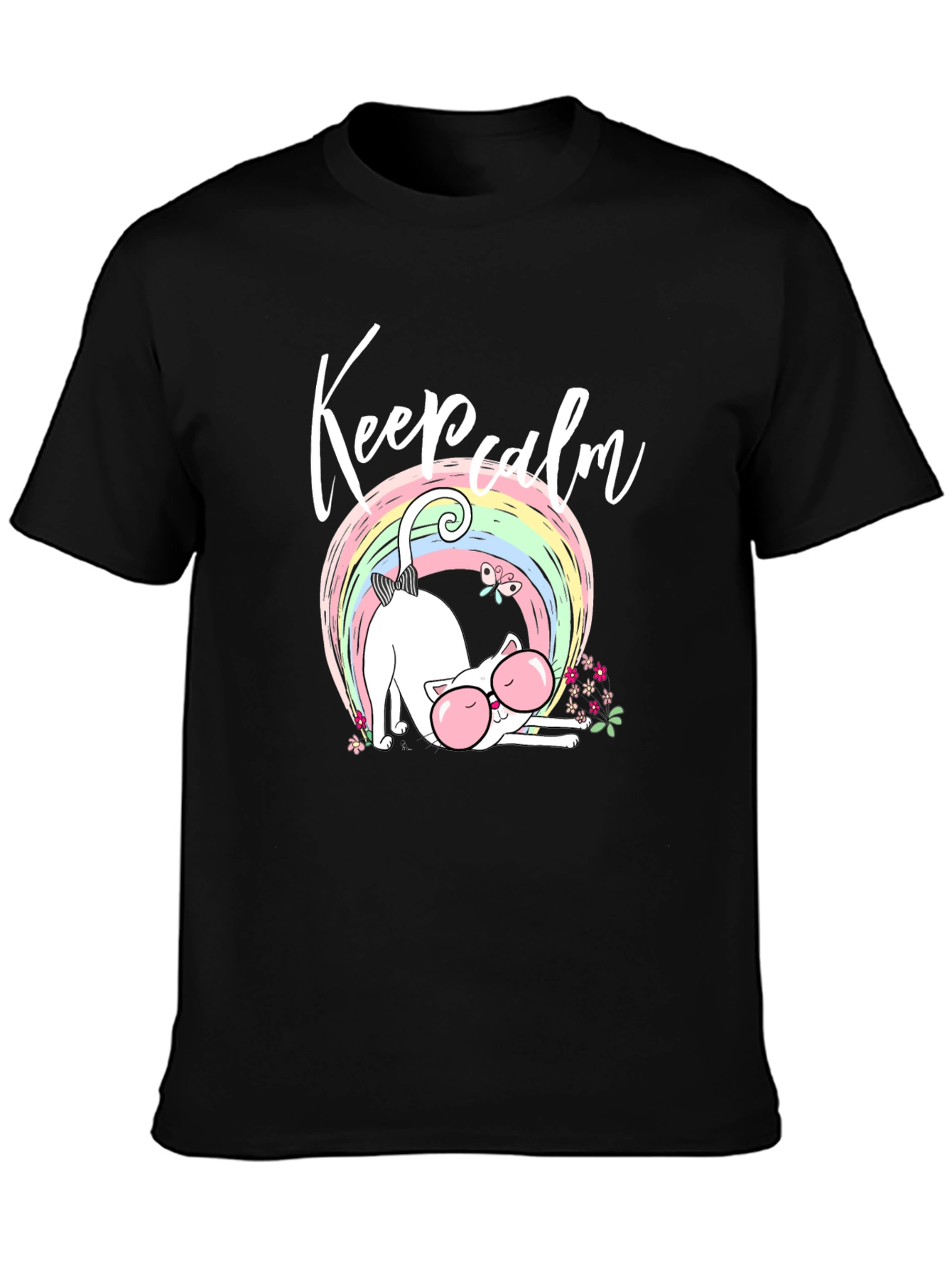 Keep Calm Cat Rainbow T-Shirt