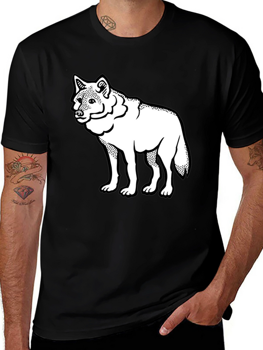 Wolf Graphic Tee - Mens Black Cotton T-Shirt