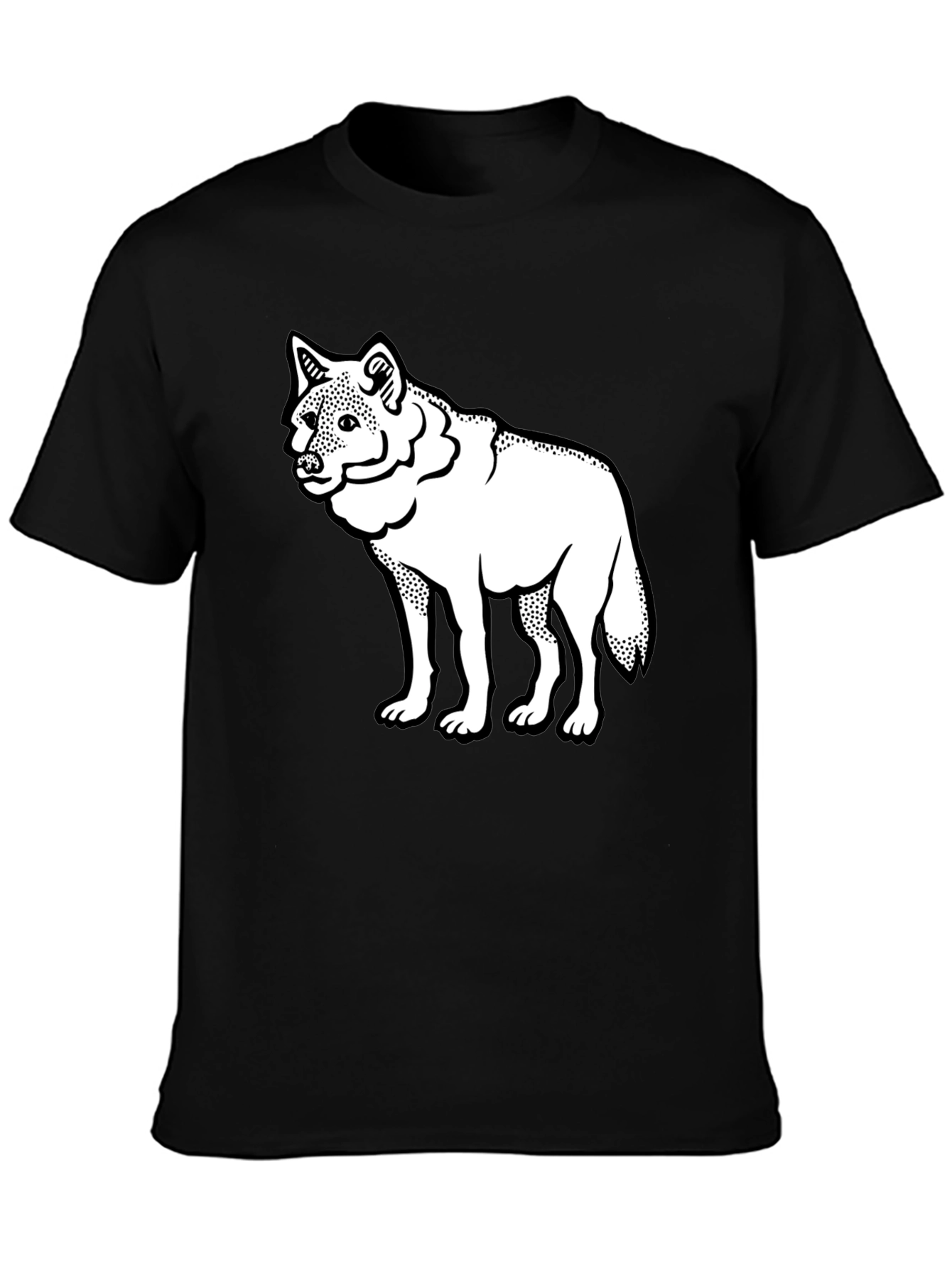 Wolf Graphic Tee - Mens Black Cotton T-Shirt