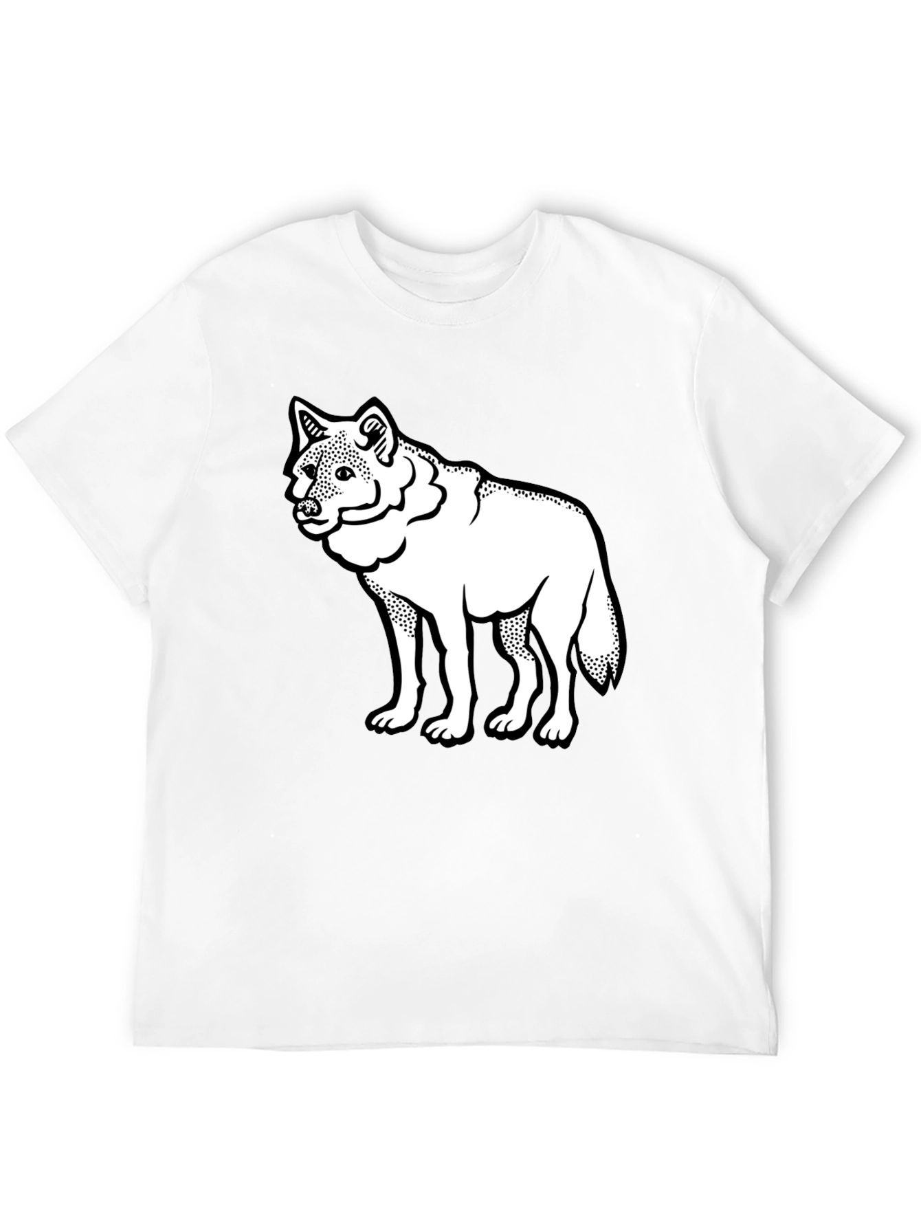 Wolf Graphic Tee - Mens Black Cotton T-Shirt