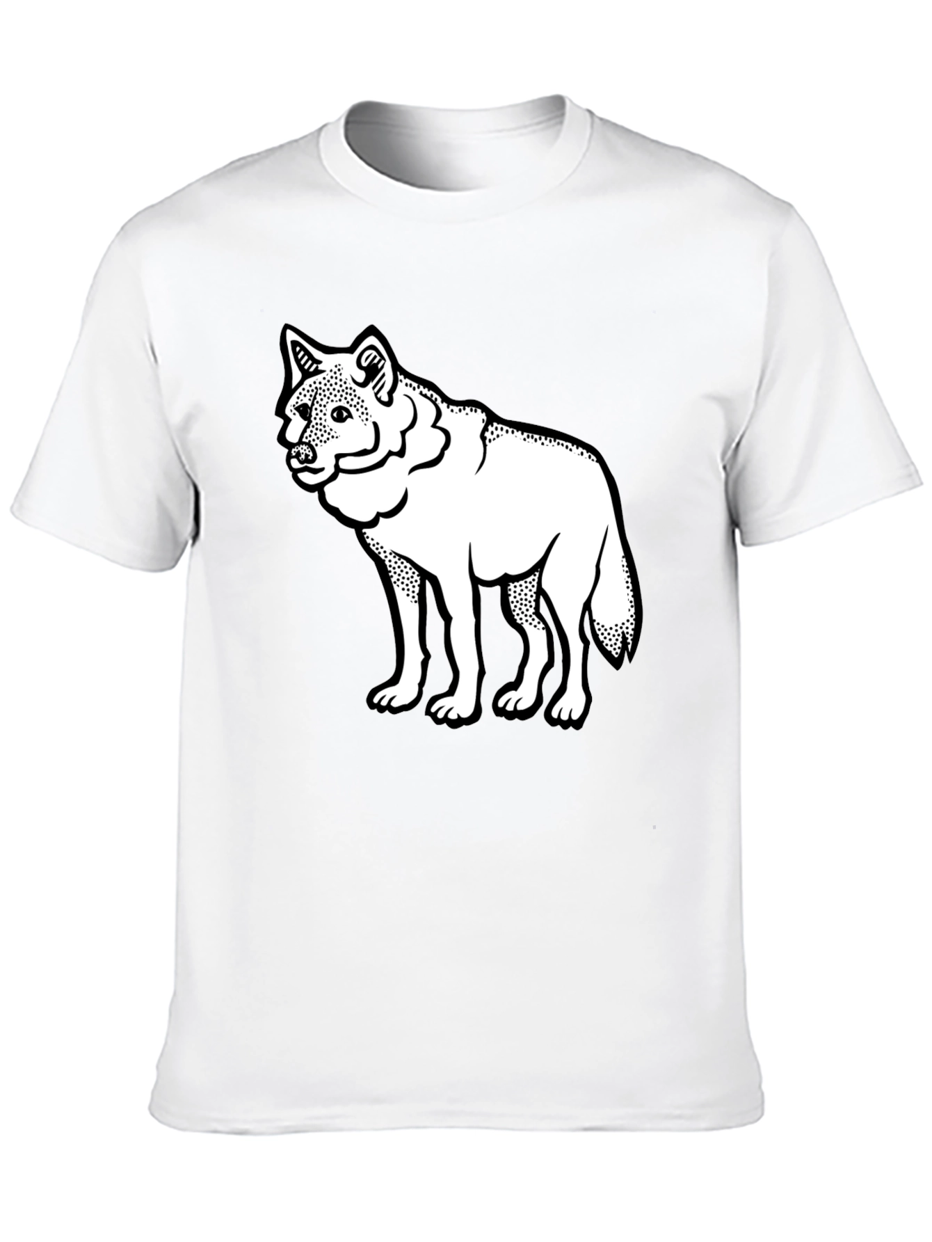 Wolf Graphic Tee - Mens Black Cotton T-Shirt
