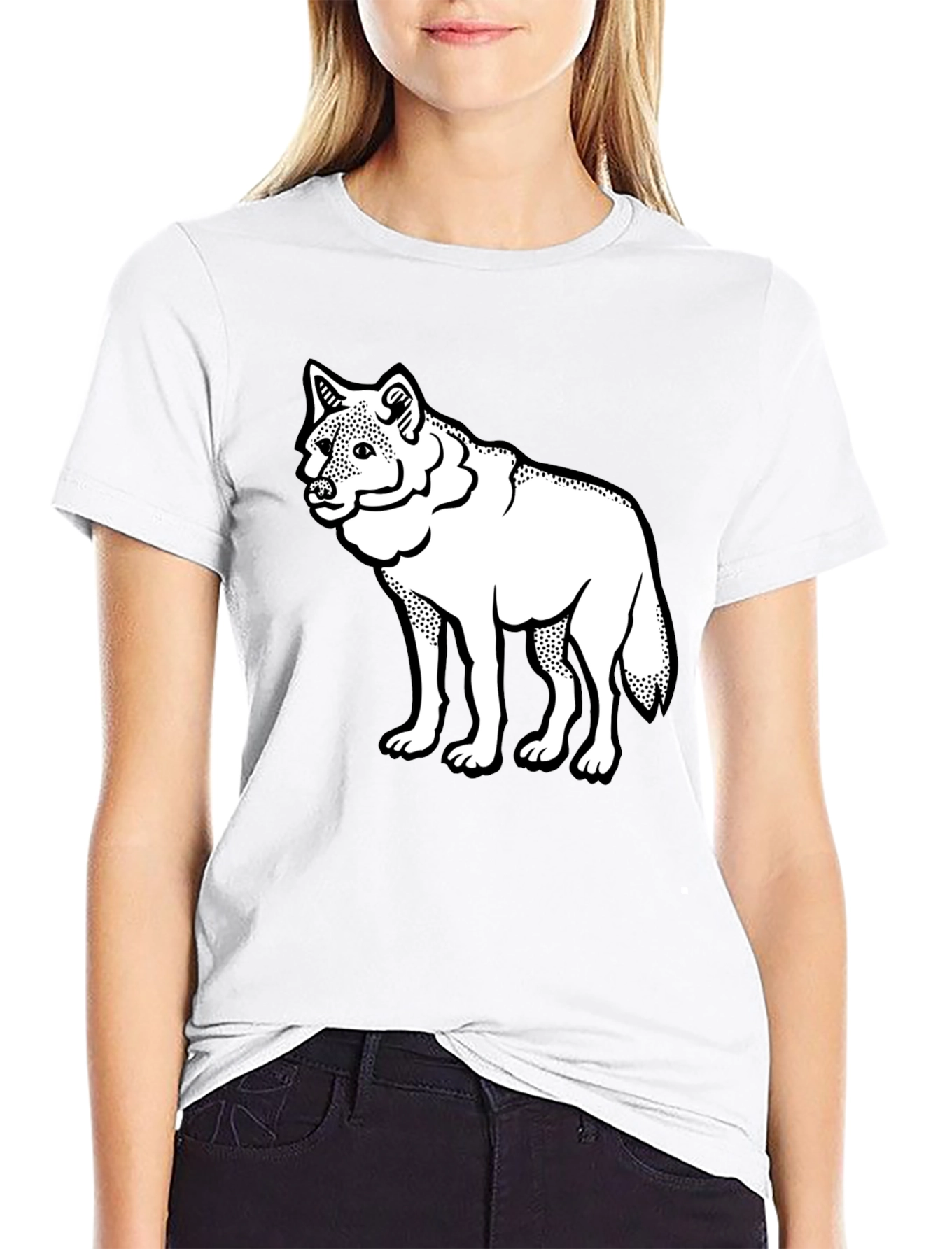 Wolf Graphic Tee - Mens Black Cotton T-Shirt