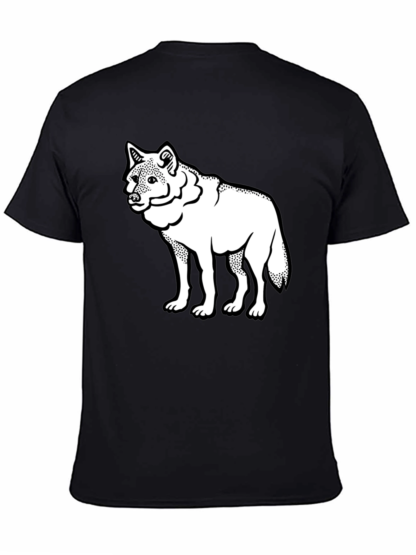 Wolf Graphic Tee - Mens Black Cotton T-Shirt