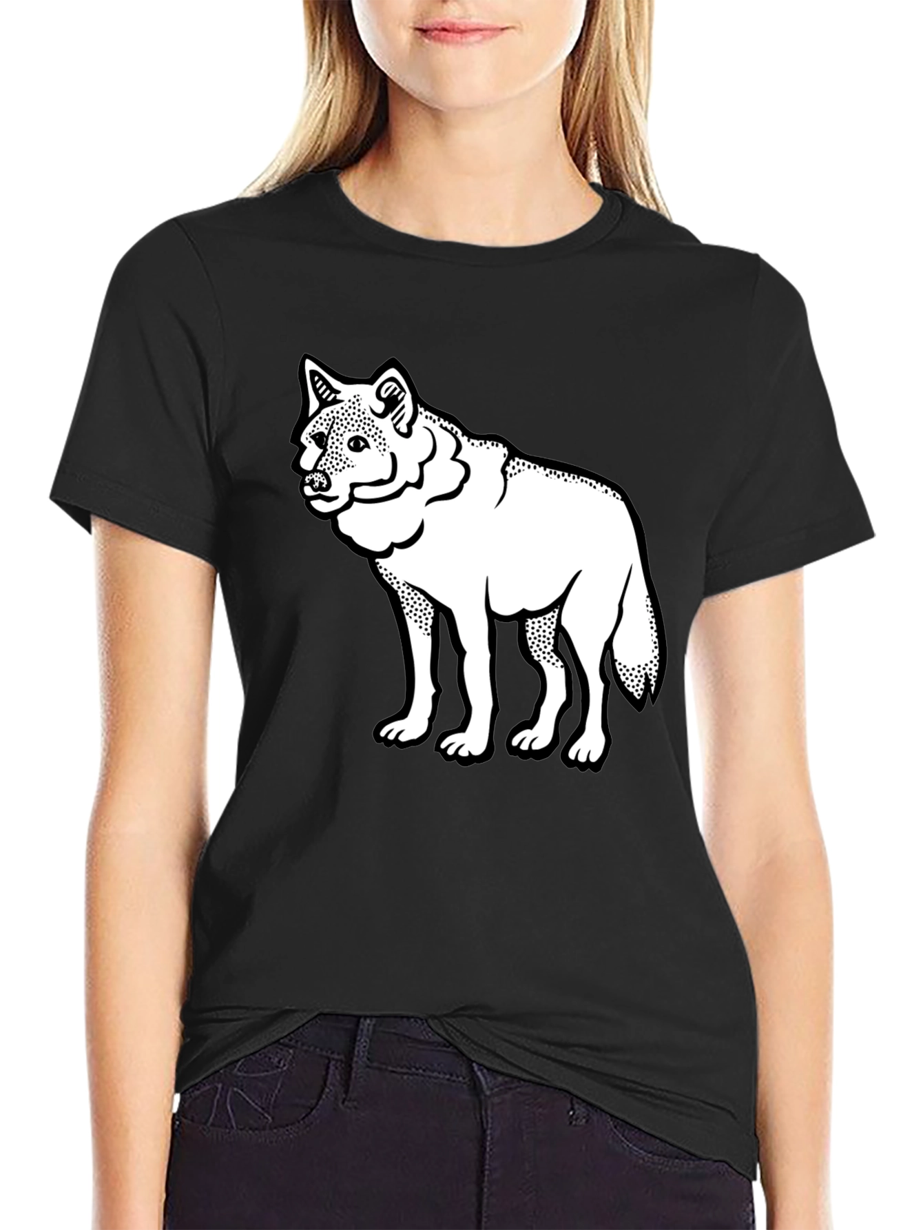 Wolf Graphic Tee - Mens Black Cotton T-Shirt