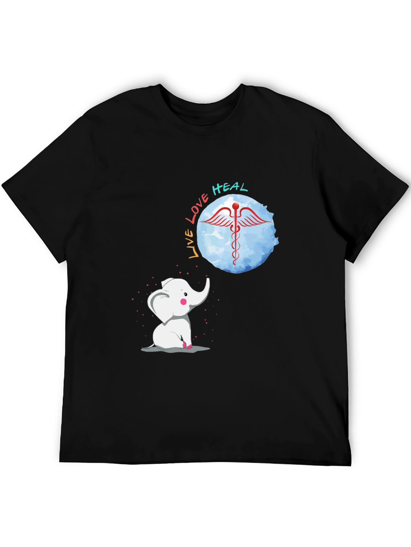 Elephant Live Love Heal Graphic T-Shirt