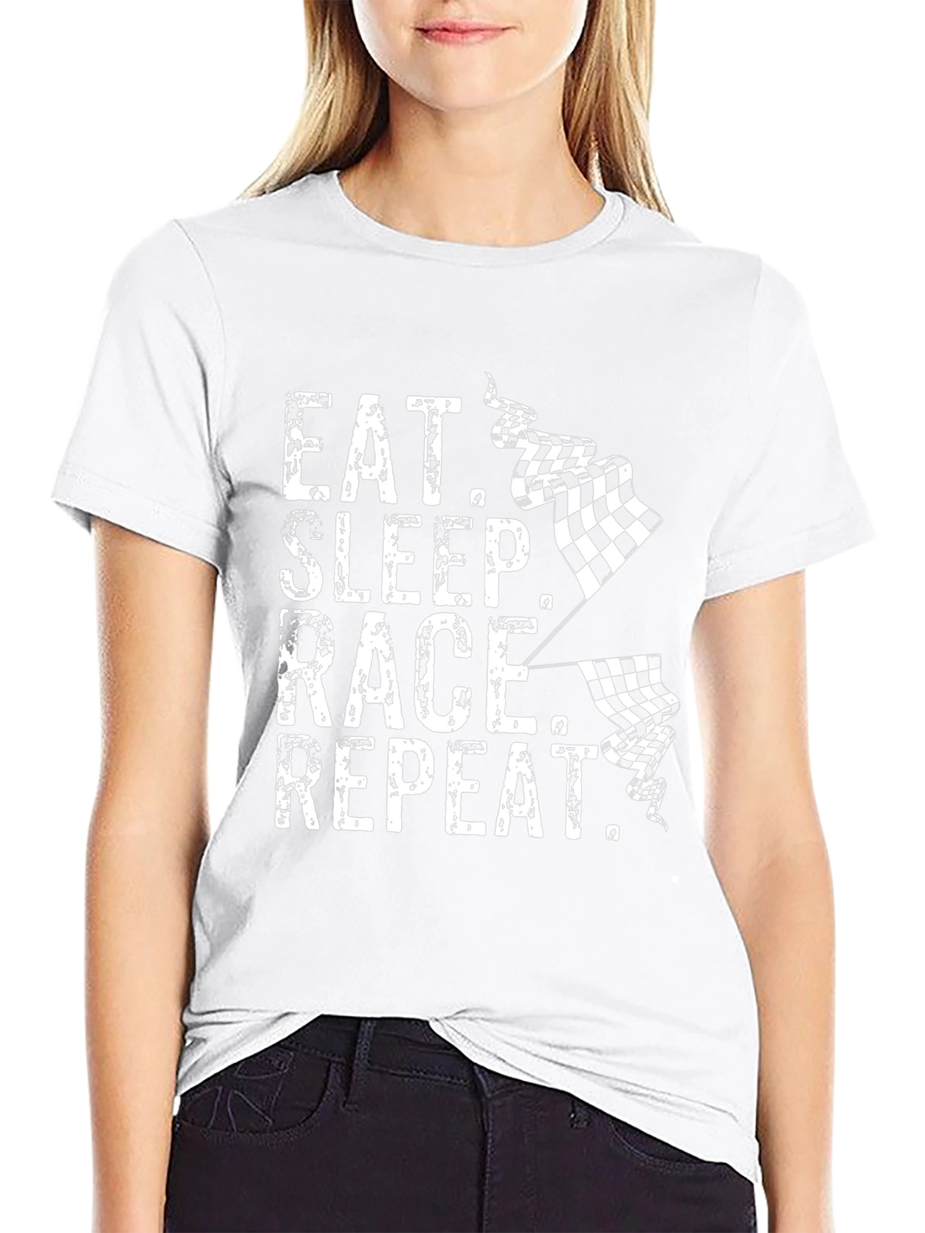 Eat Sleep Race Repeat T-Shirt - Racing Fan Apparel