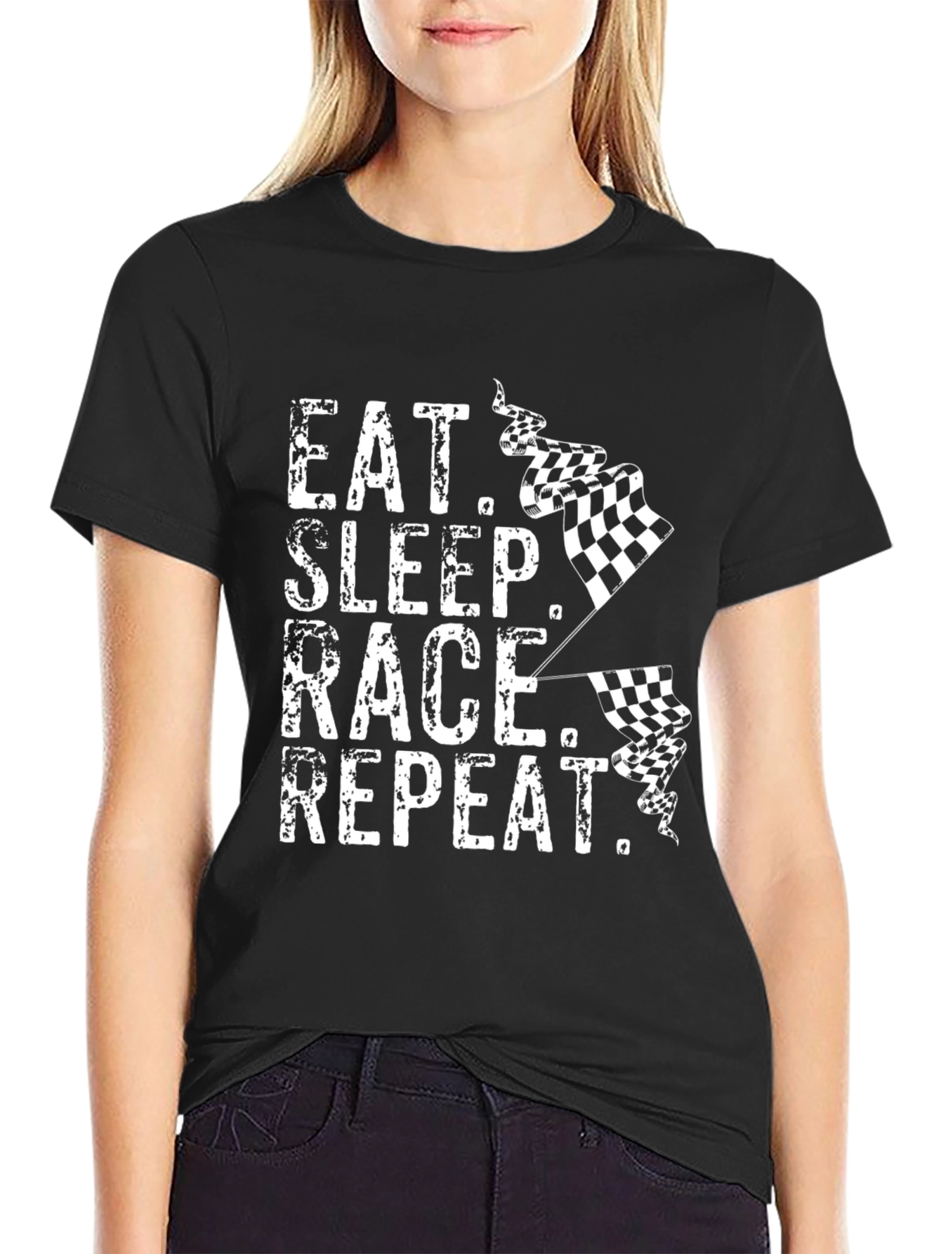 Eat Sleep Race Repeat T-Shirt - Racing Fan Apparel