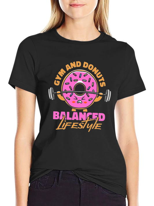 Gym and Donuts Balanced Lifestyle T-Shirt