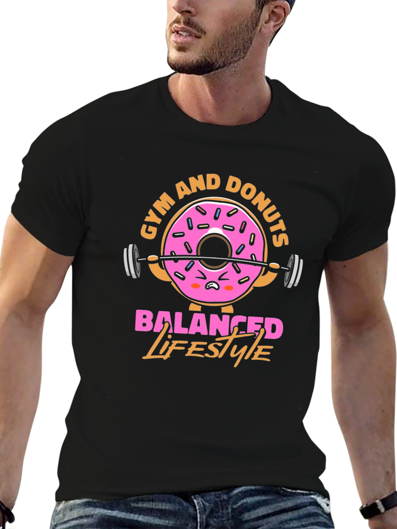 Gym and Donuts Balanced Lifestyle T-Shirt