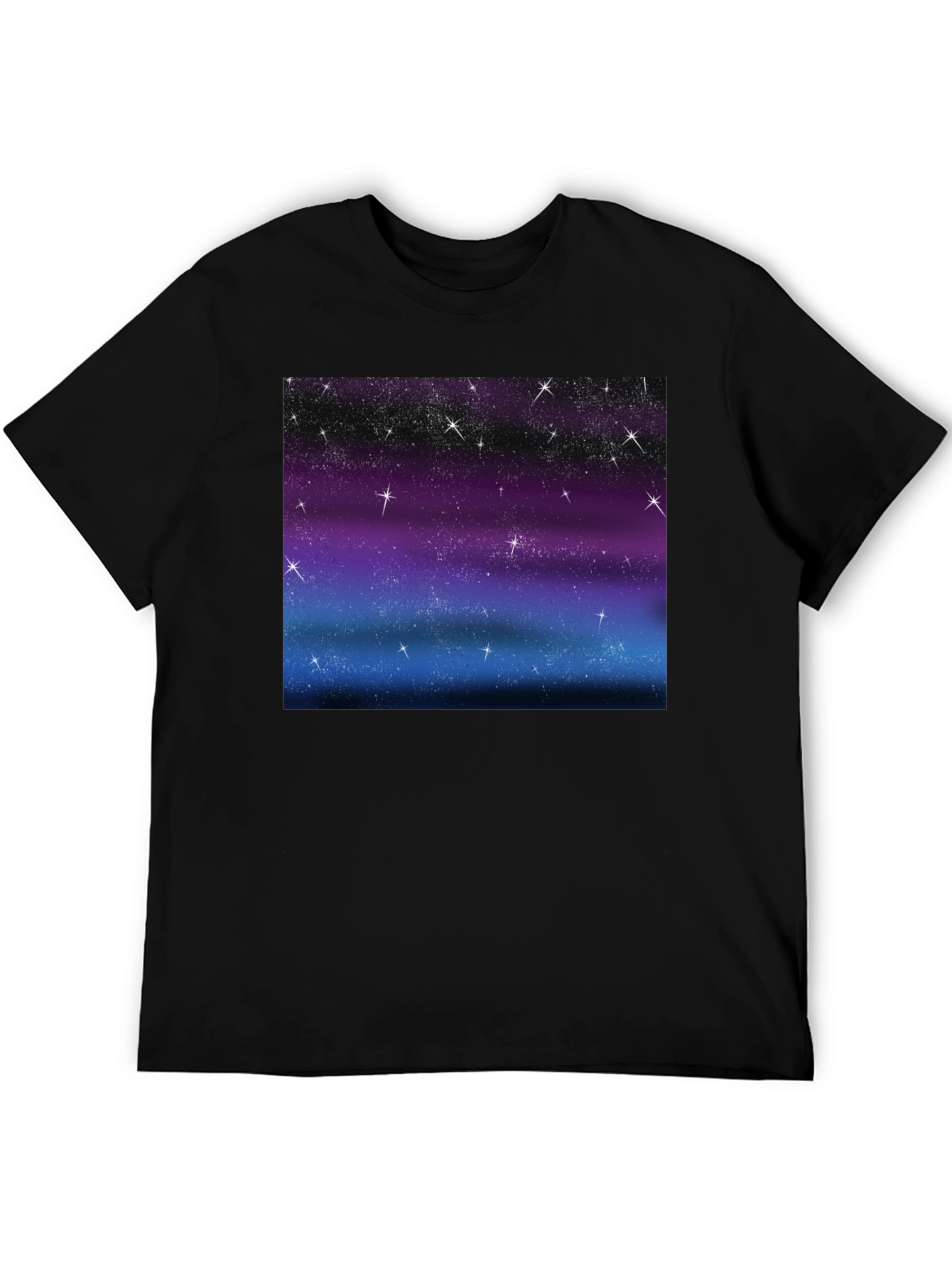 Galaxy Sky Starry Night Mens Black Tee