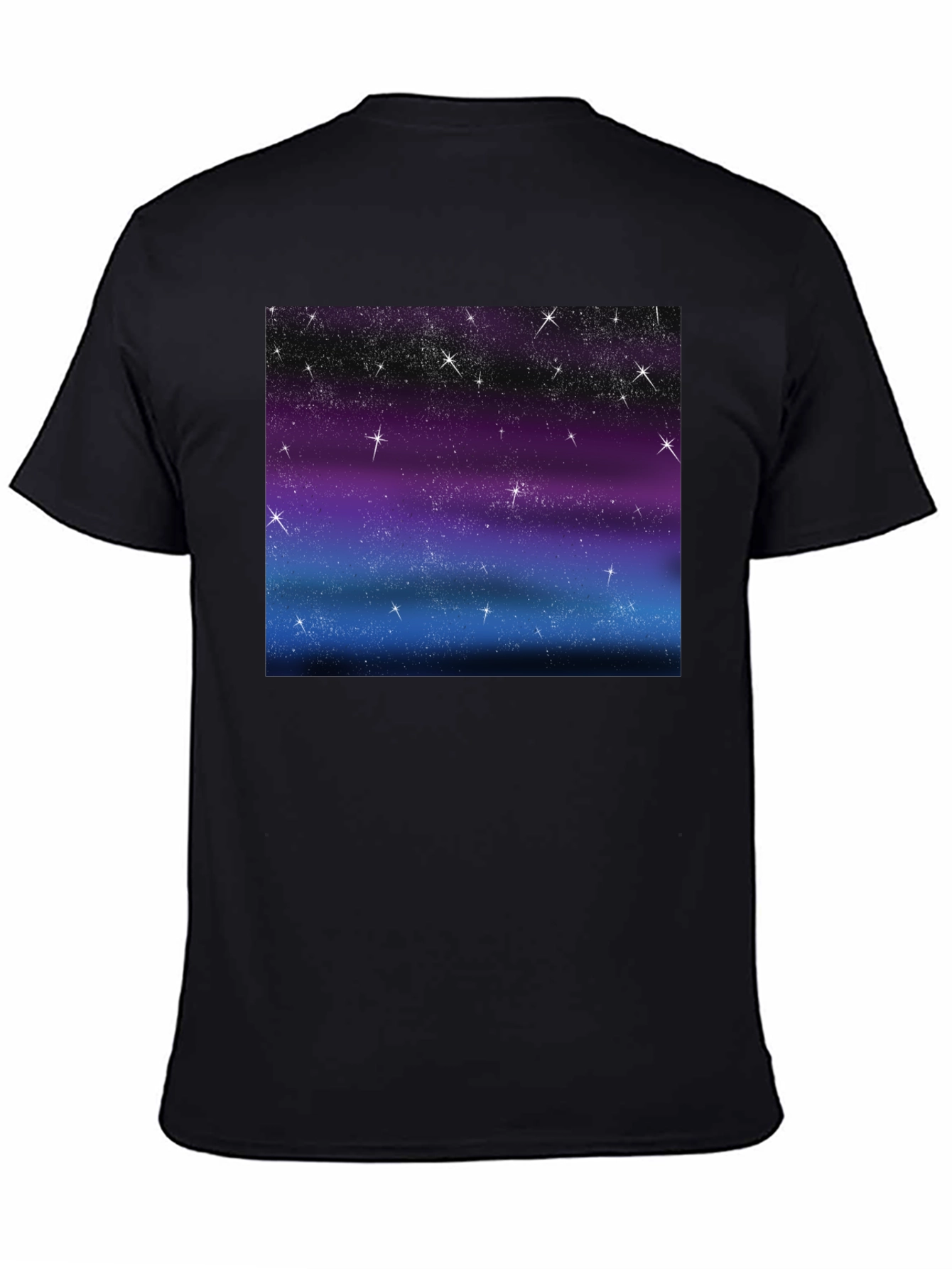Galaxy Sky Starry Night Mens Black Tee
