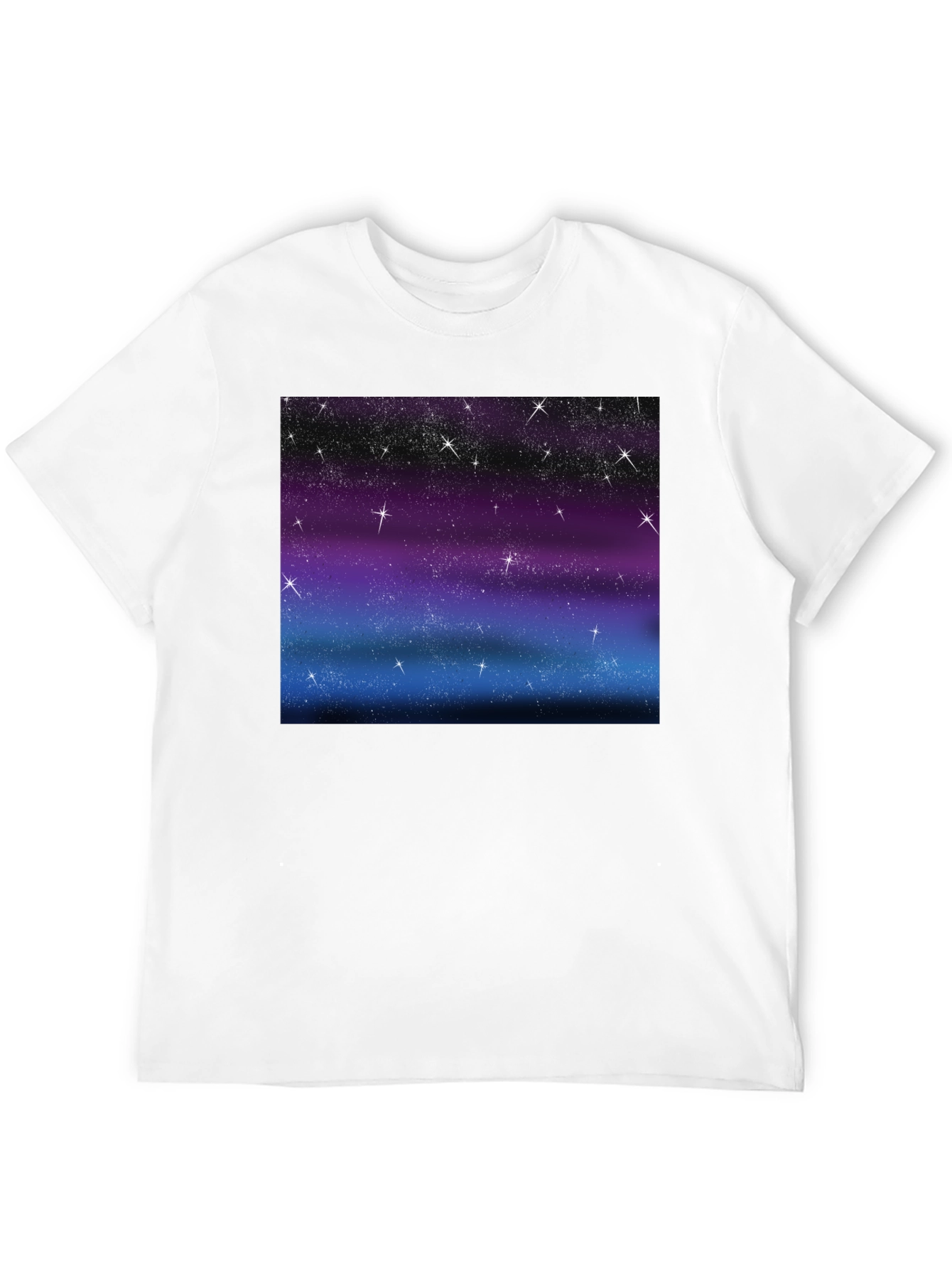 Galaxy Sky Starry Night Mens Black Tee