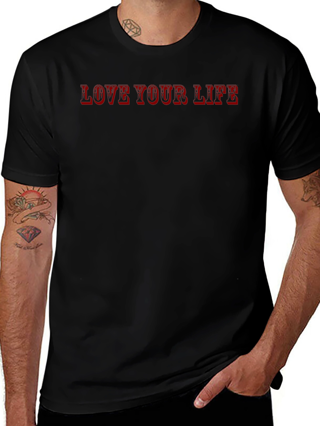 Love Your Life Graphic Tee - Mens Black T-Shirt