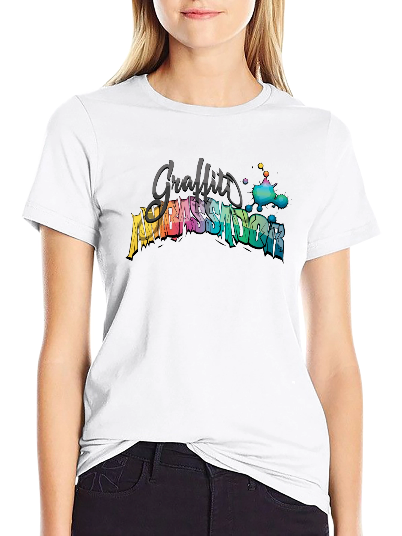 Graffiti Ambassador Graphic Tee - Stylish Black T-Shirt