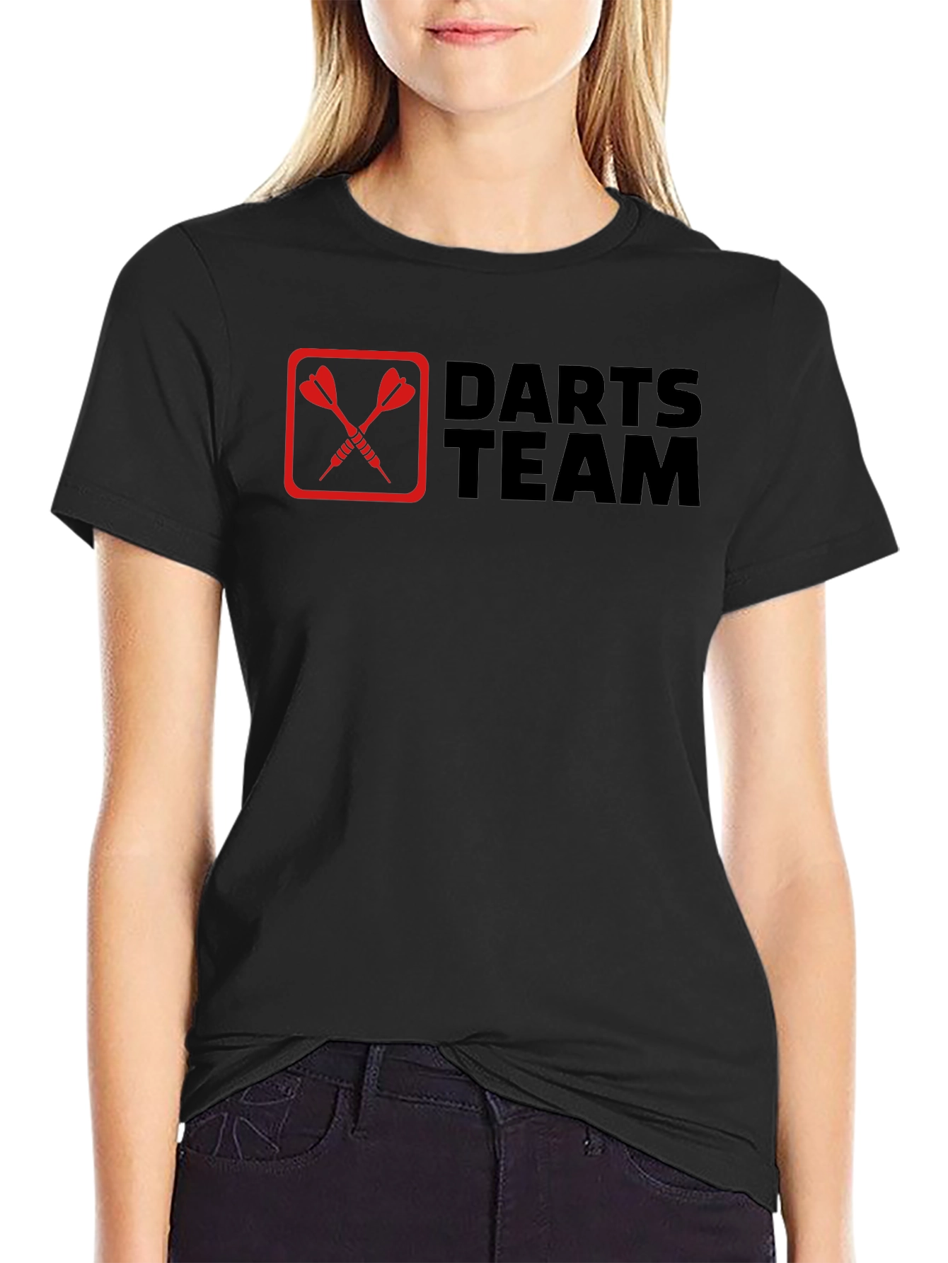 Darts Team Graphic Tee - Black Cotton T-Shirt