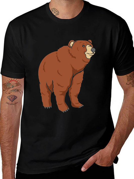 Bear Graphic T-Shirt - Black Cotton Tee