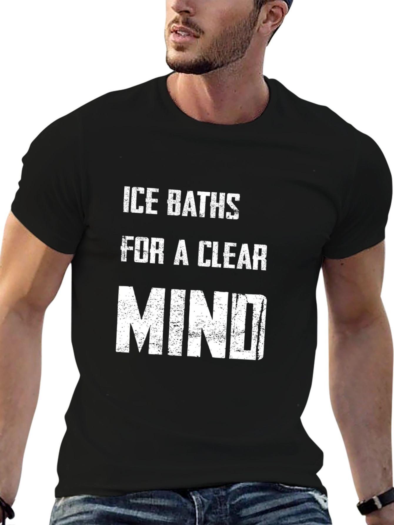 Ice Baths Clear Mind T-Shirt - Black Cotton Tee