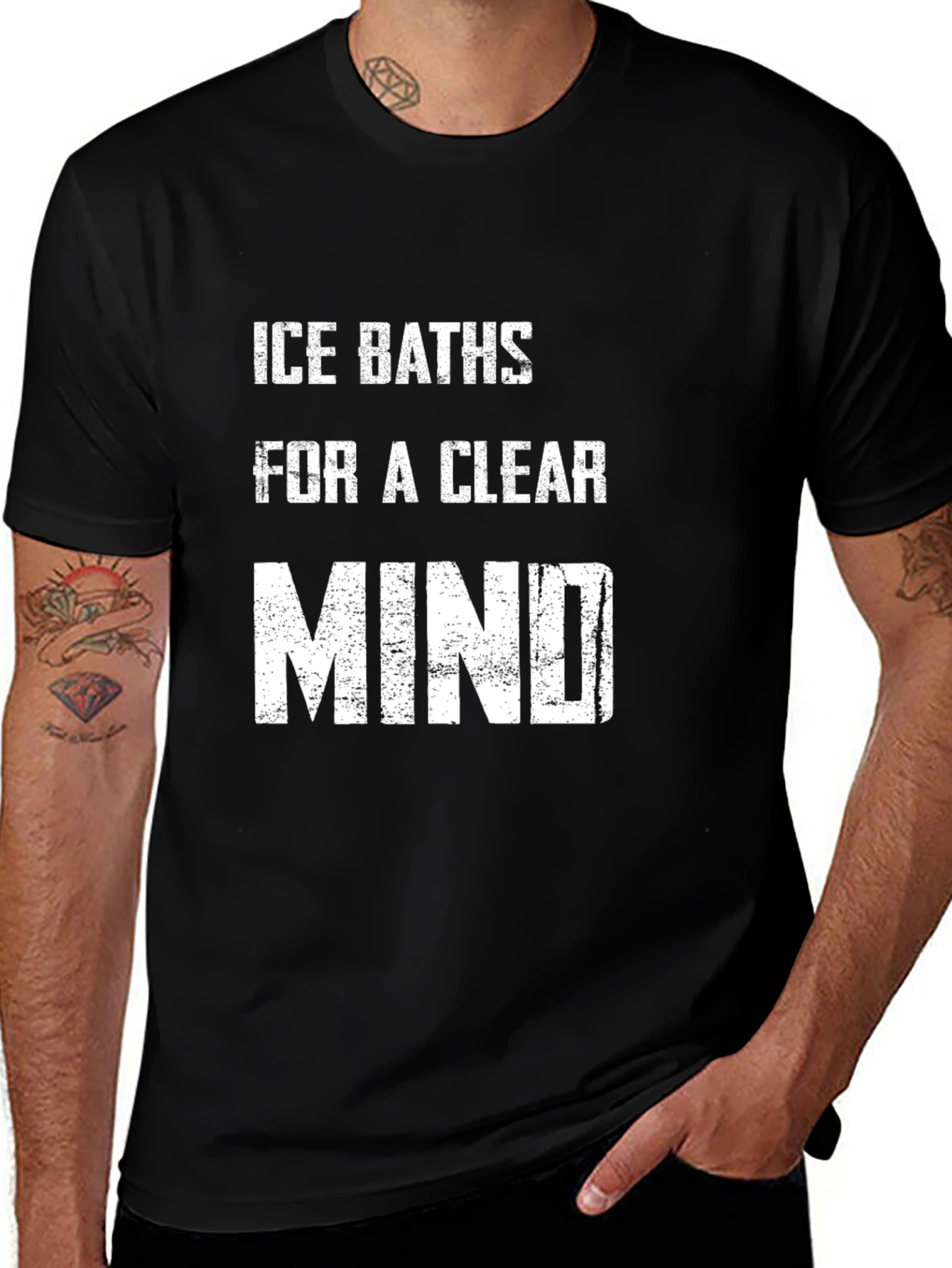 Ice Baths Clear Mind T-Shirt - Black Cotton Tee