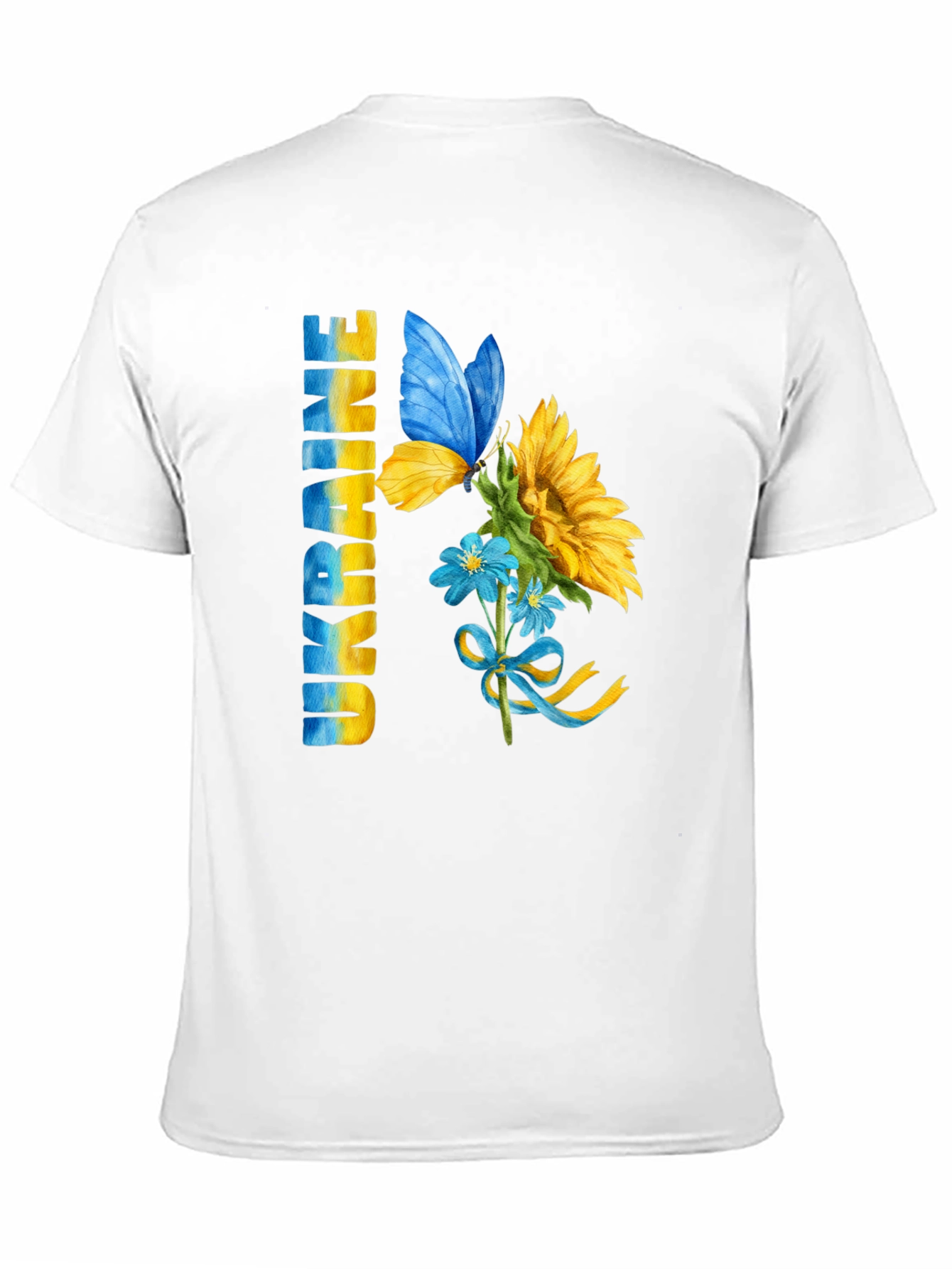 Ukraine Pride T-Shirt: Sunflower Butterfly Design