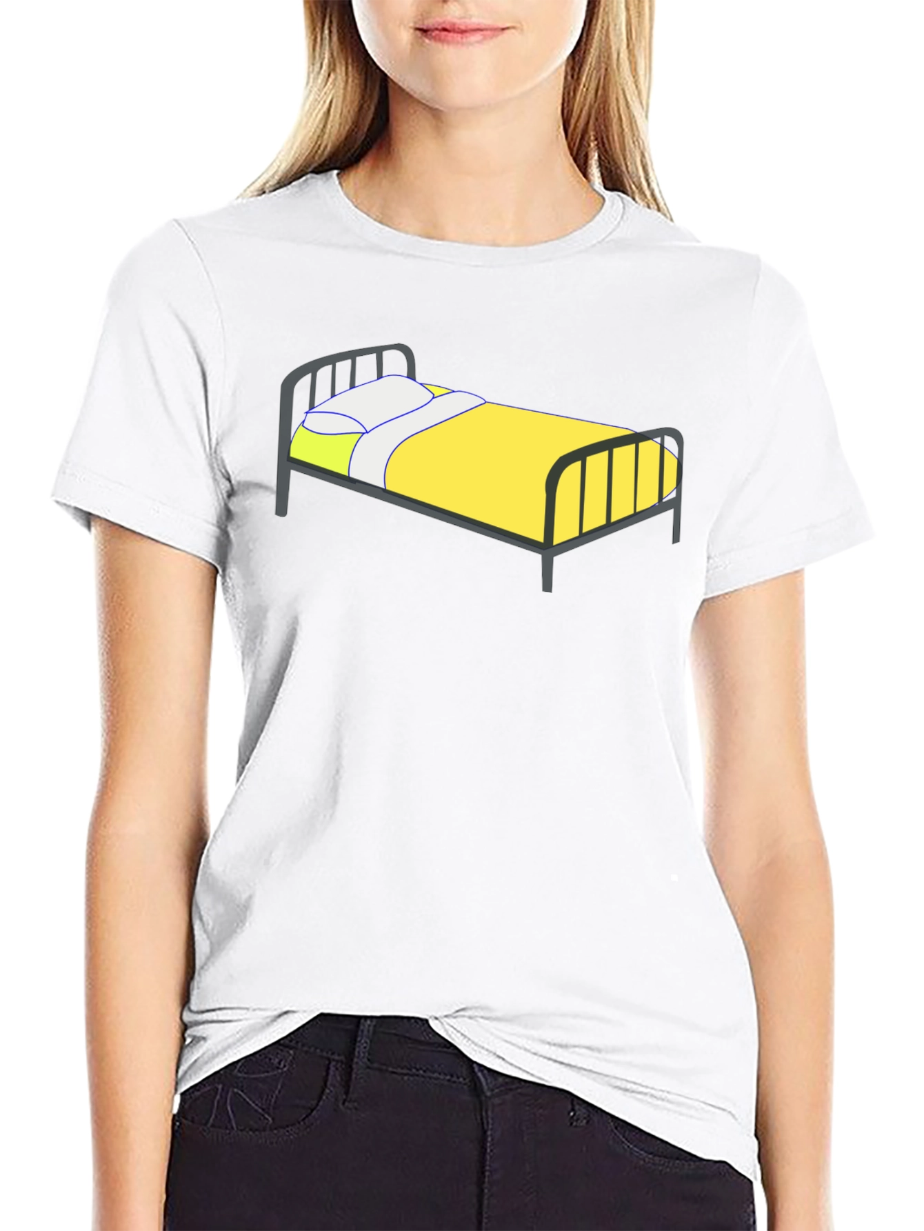 Bed Graphic T-Shirt - Black Casual Tee