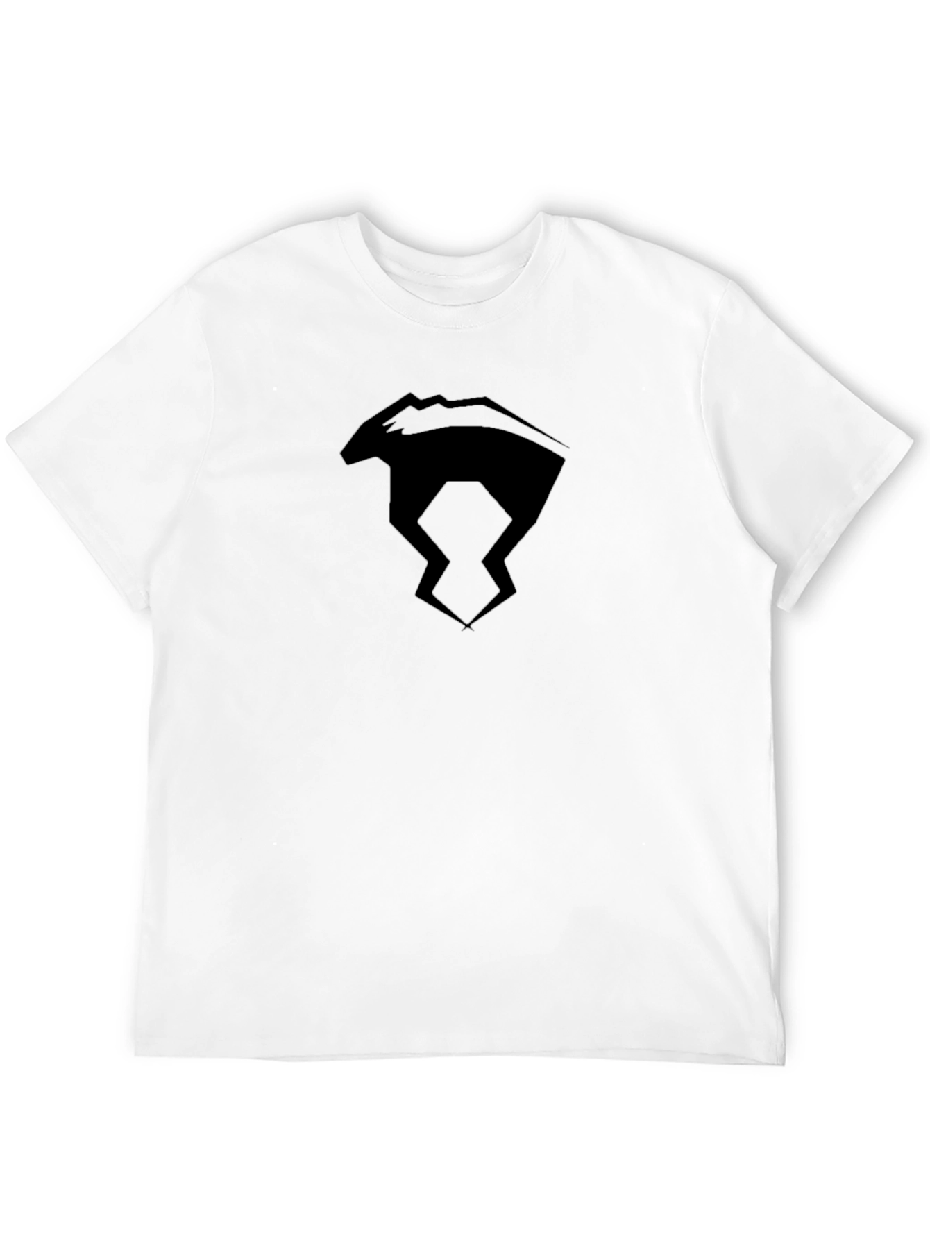 Black T-Shirt with Abstract Bear Graphic