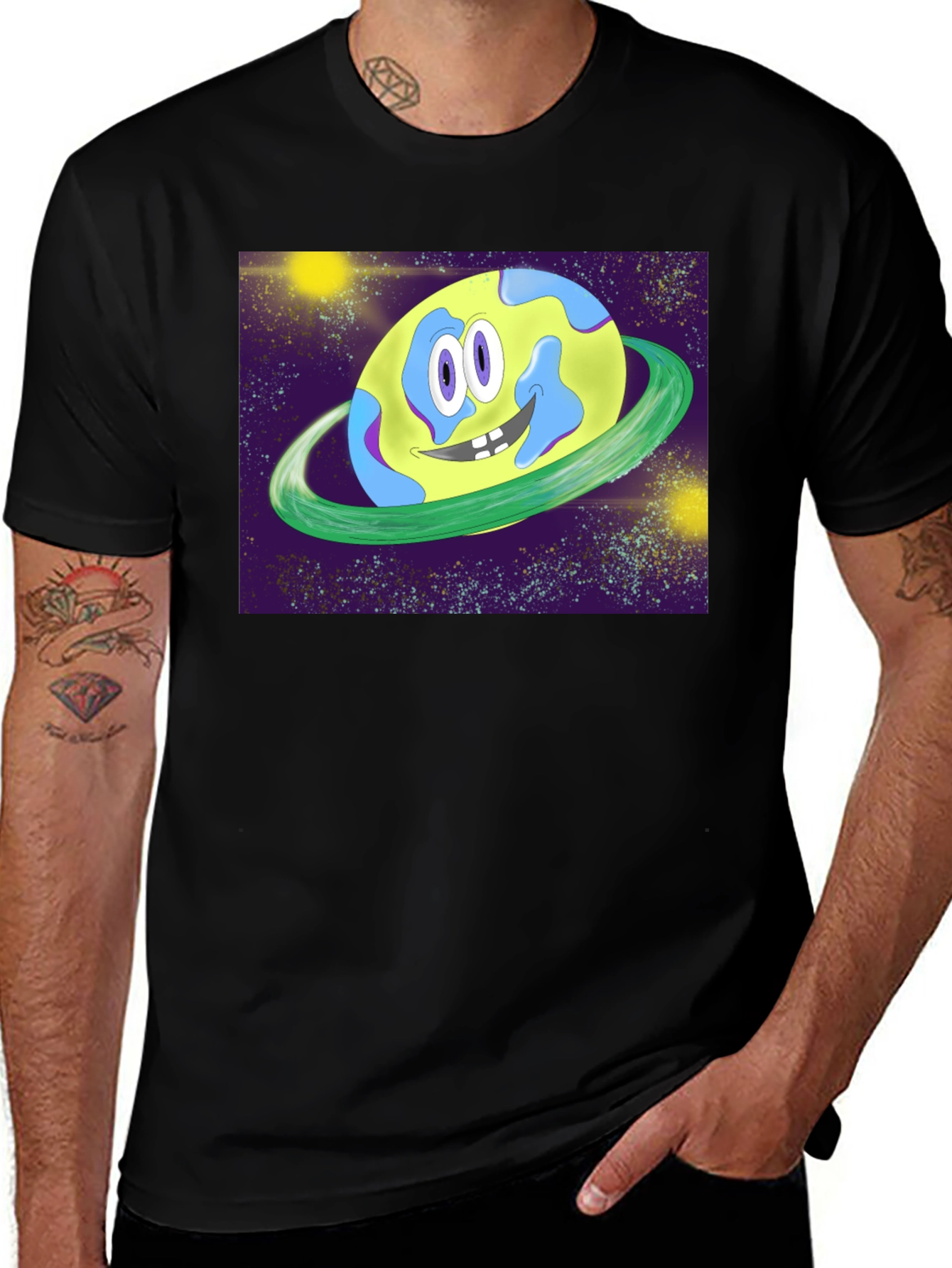 Cartoon Planet Graphic T-Shirt