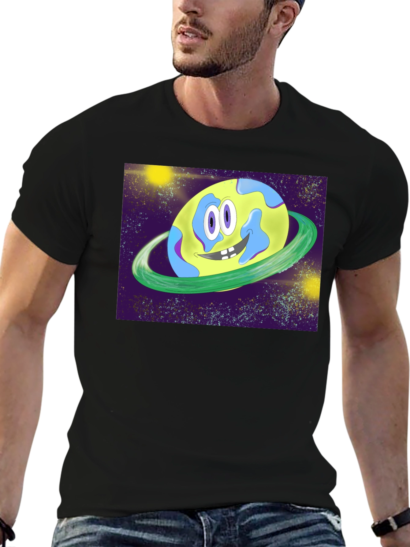 Cartoon Planet Graphic T-Shirt