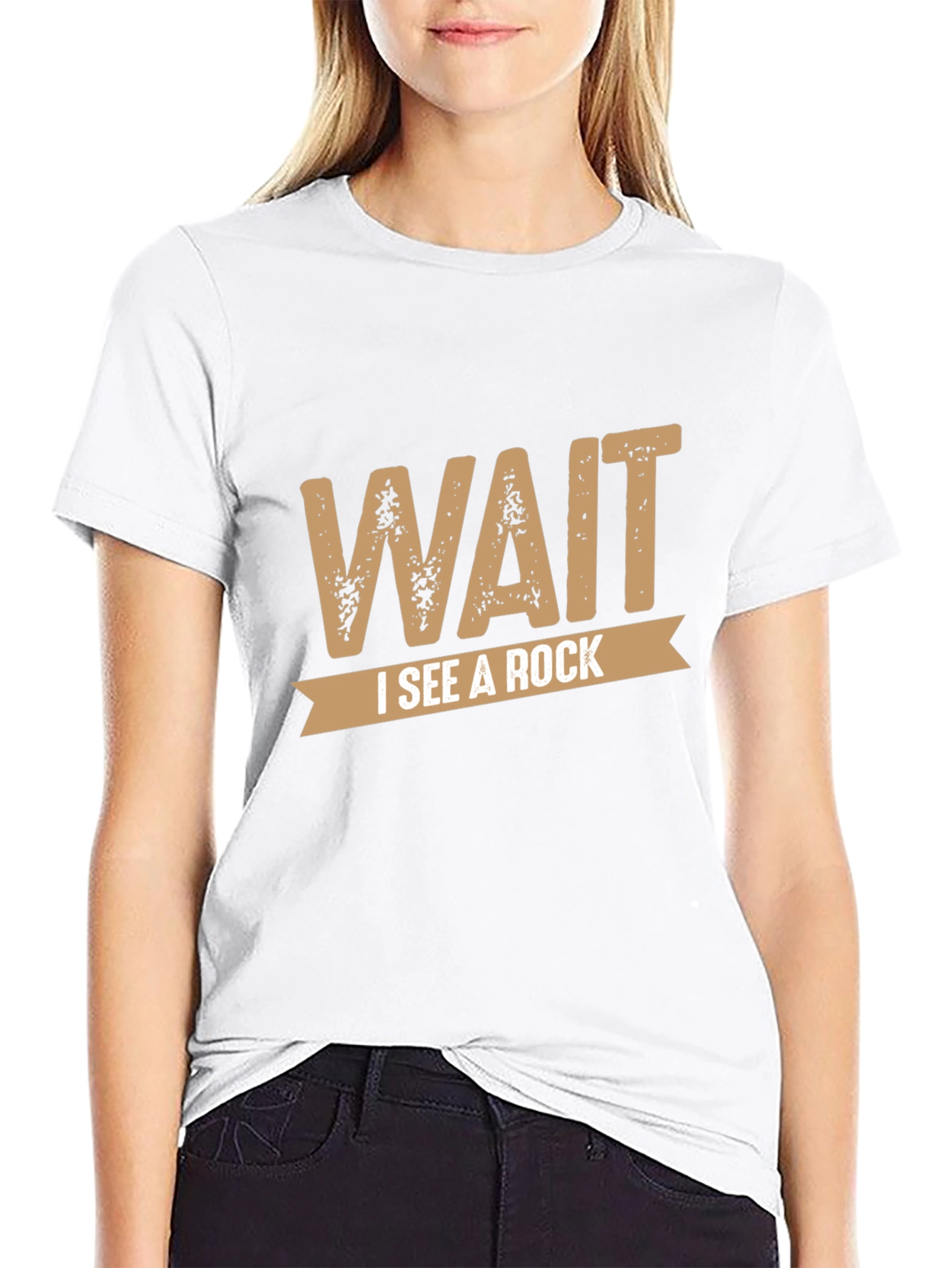 Wait I See a Rock Novelty Graphic T-Shirt