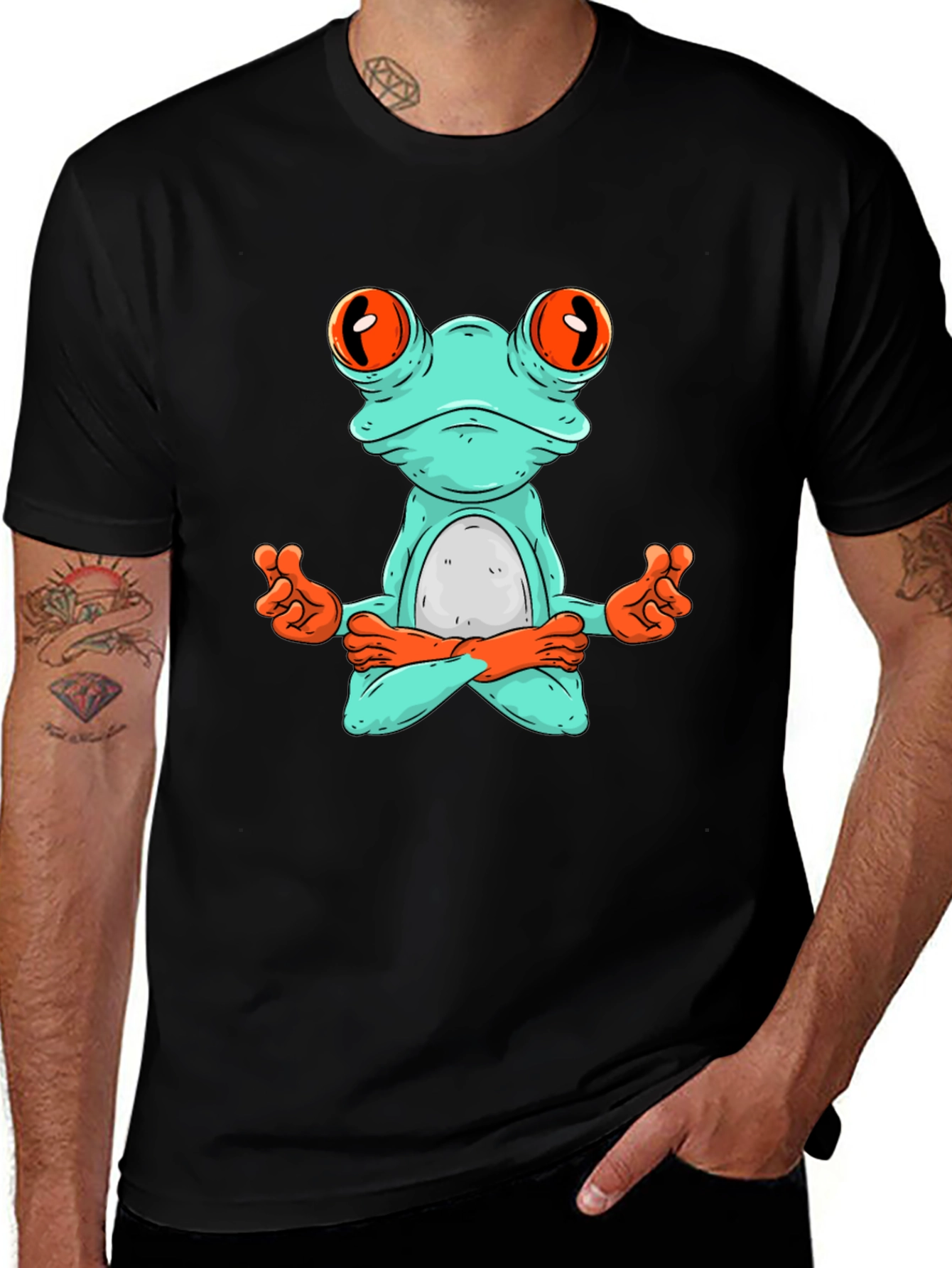 Meditating Frog Graphic Tee - Zen Style