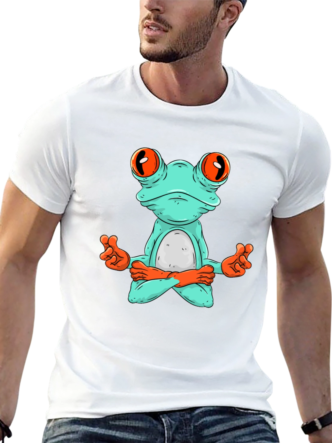 Meditating Frog Graphic Tee - Zen Style