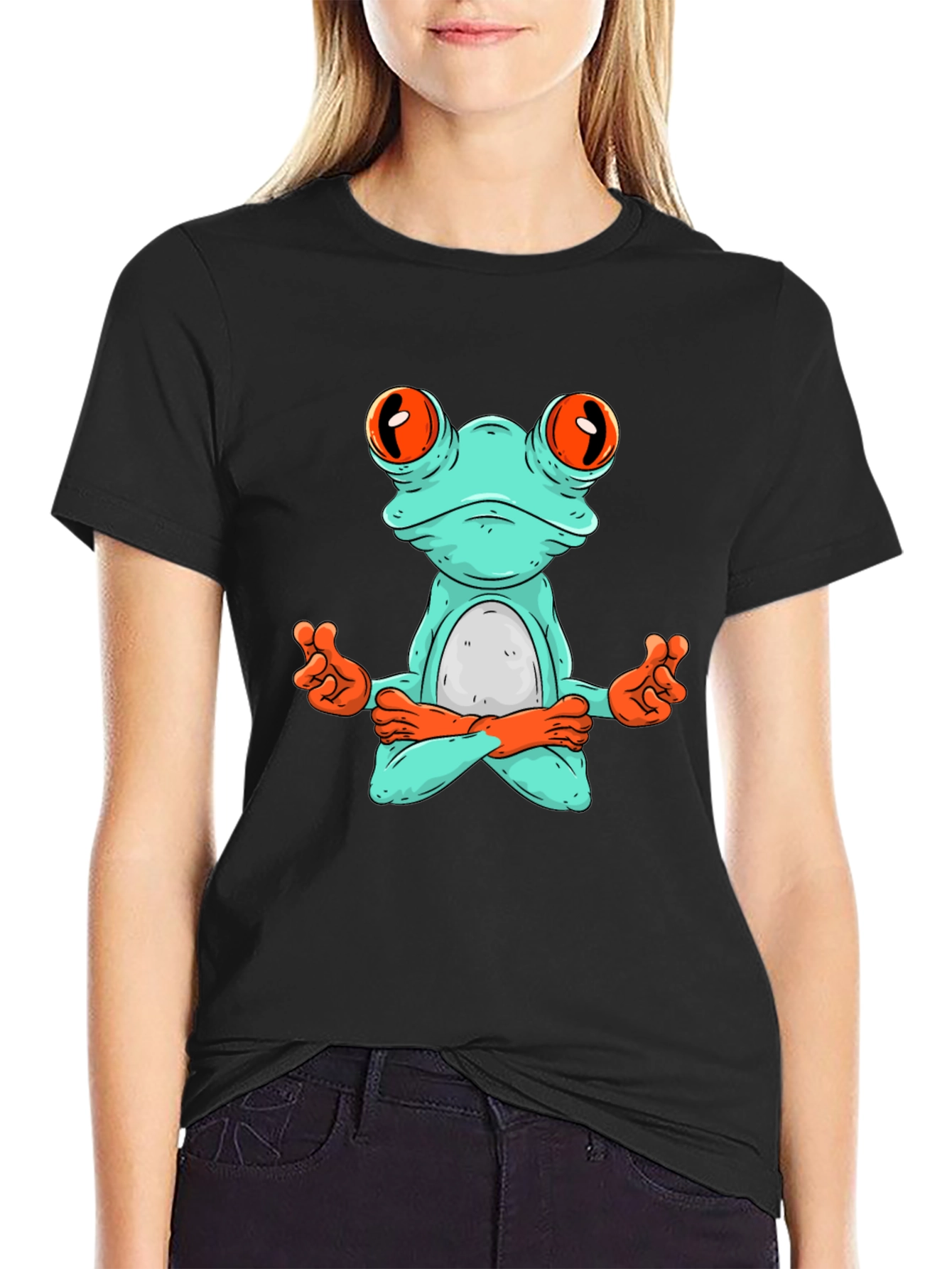 Meditating Frog Graphic Tee - Zen Style