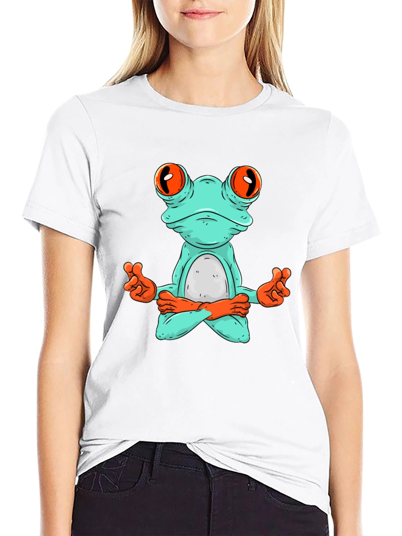 Meditating Frog Graphic Tee - Zen Style