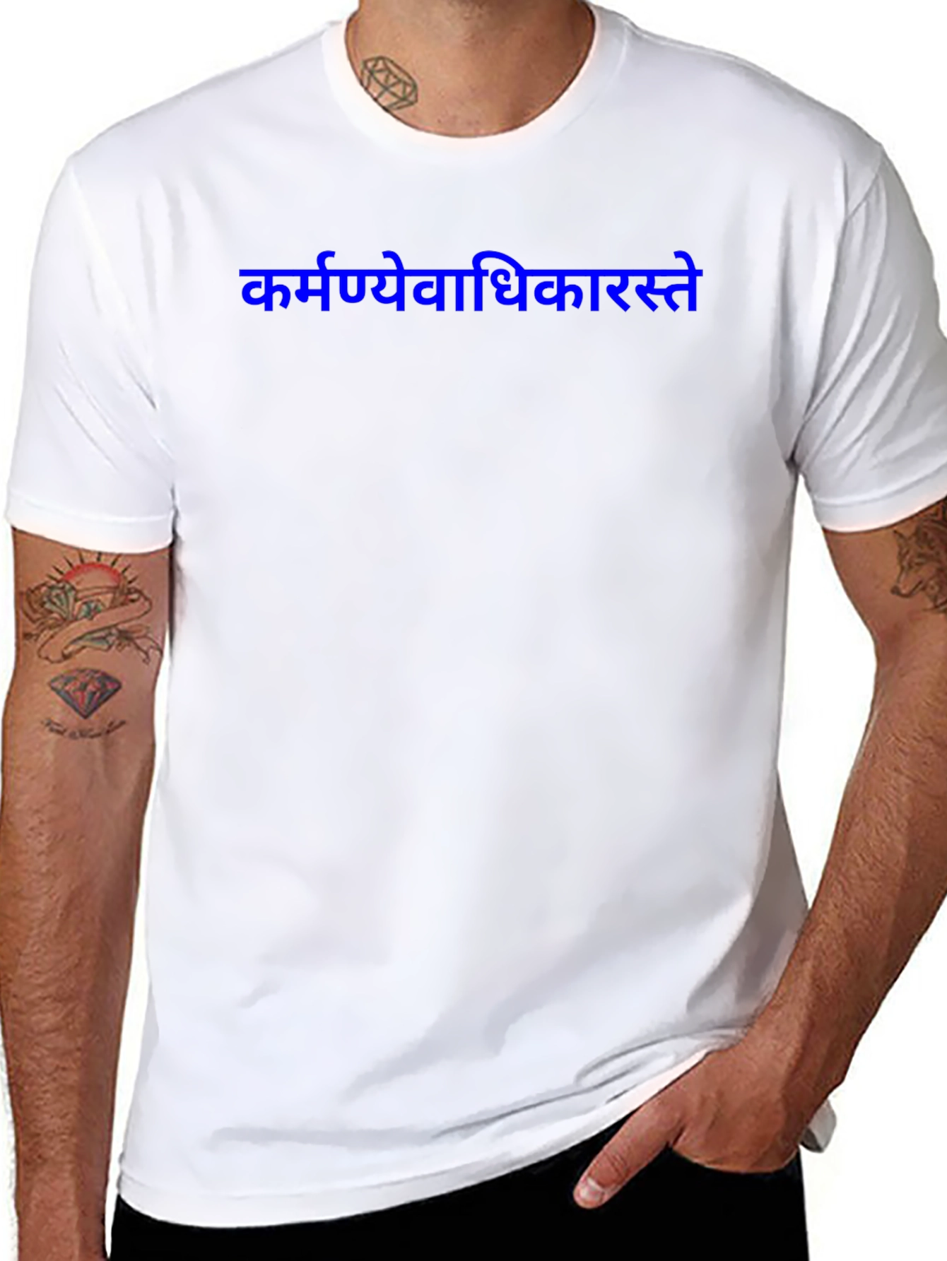Karmanye Vadhikaraste T-Shirt - Black Cotton Blend Tee