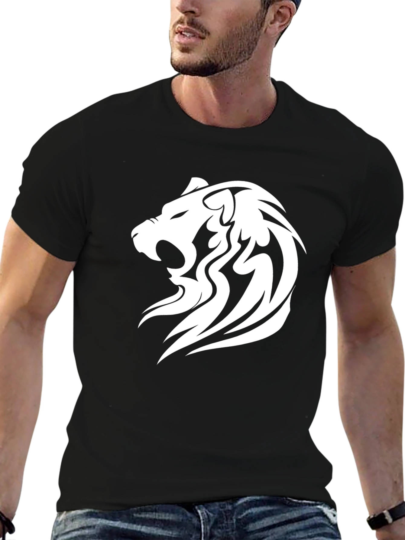 Lion Graphic Black T-Shirt