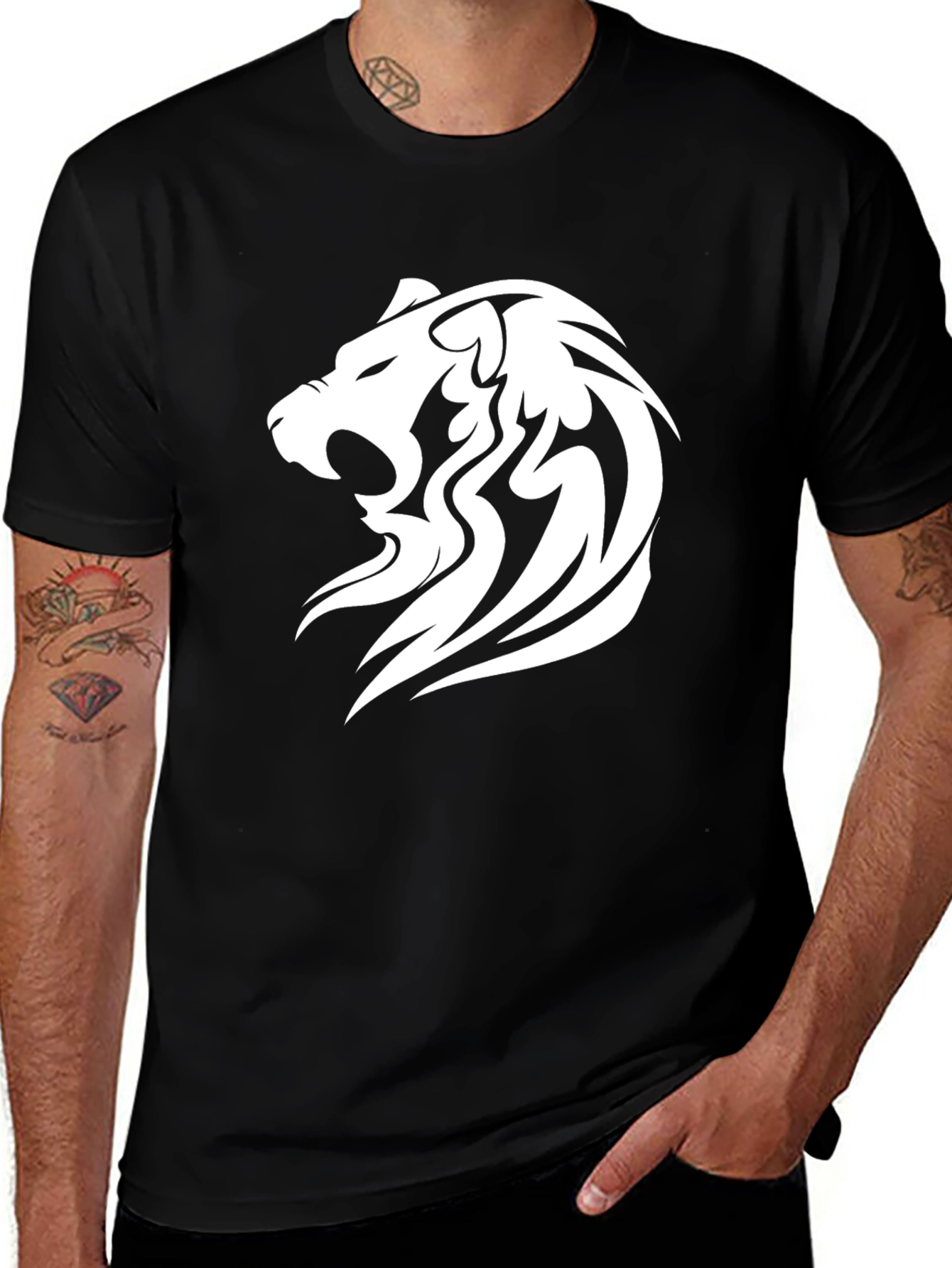 Lion Graphic Black T-Shirt