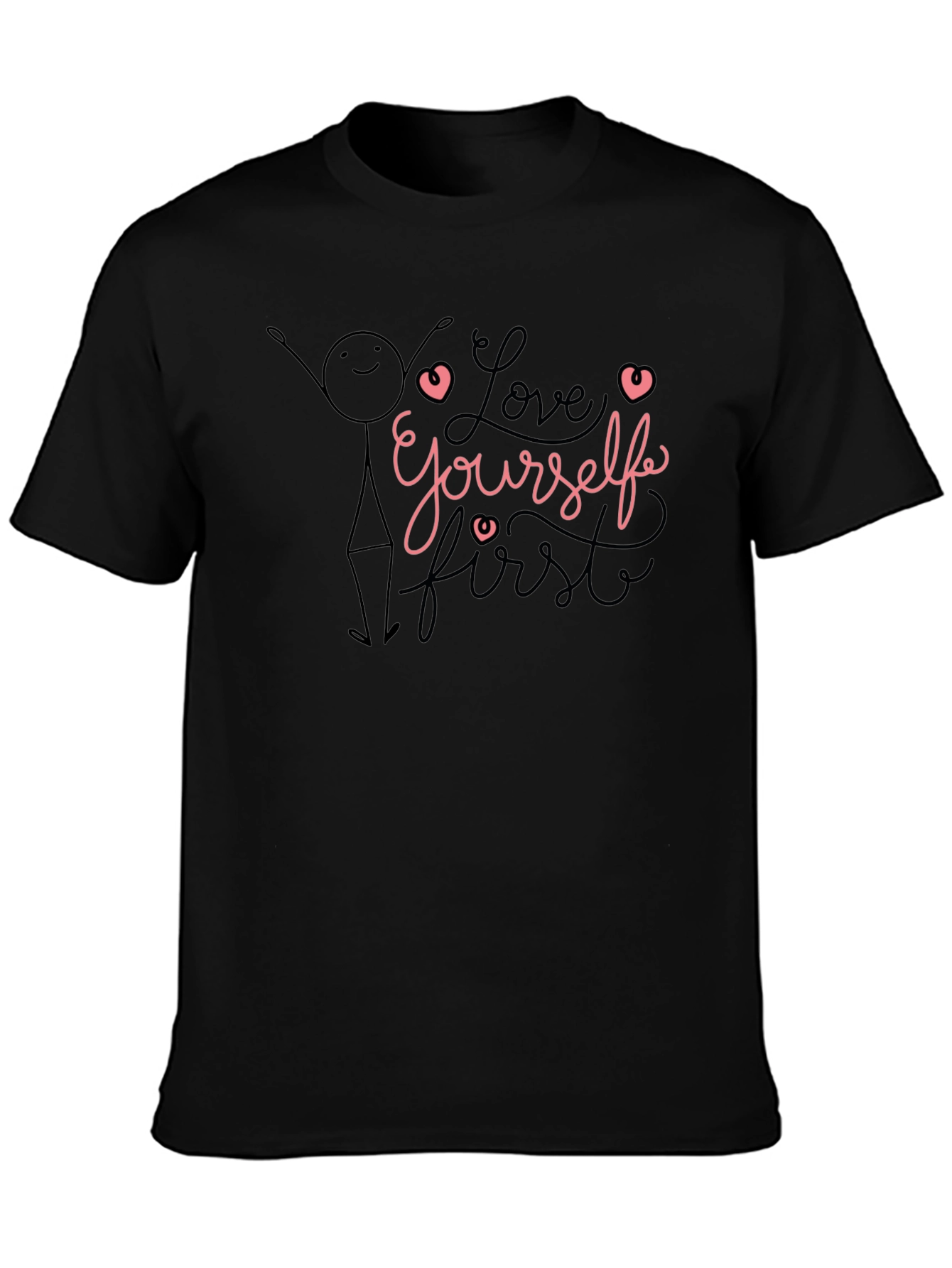Love Yourself First Black Graphic Tee