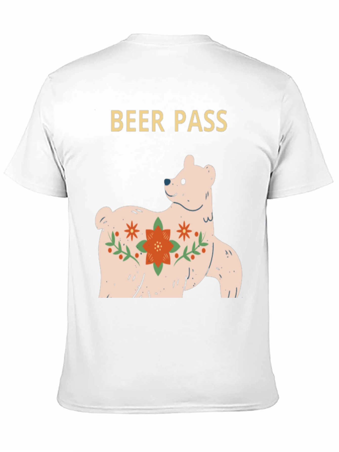 Beer Pass Bear Graphic Tee - Black